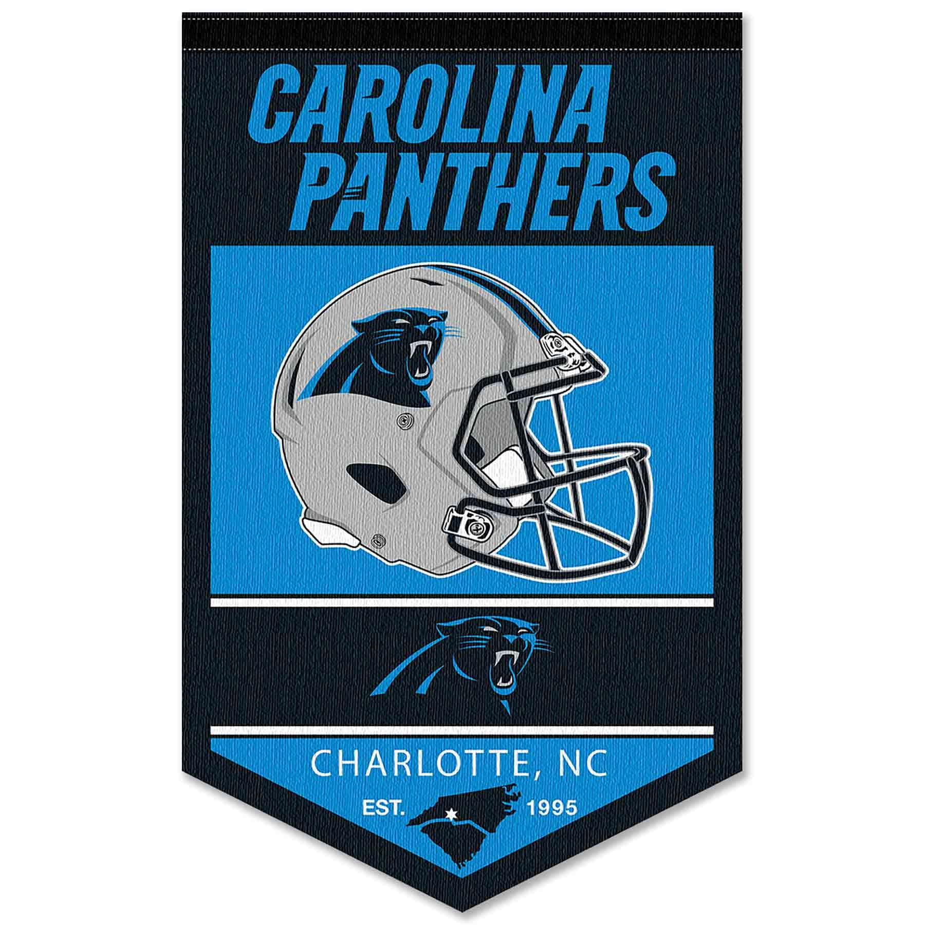 WinCraft Carolina Panthers Heritage History Banner Pennant - Sports Collectibles, Sports Memorabilia, Sports Fan Shop, Sports Gifts