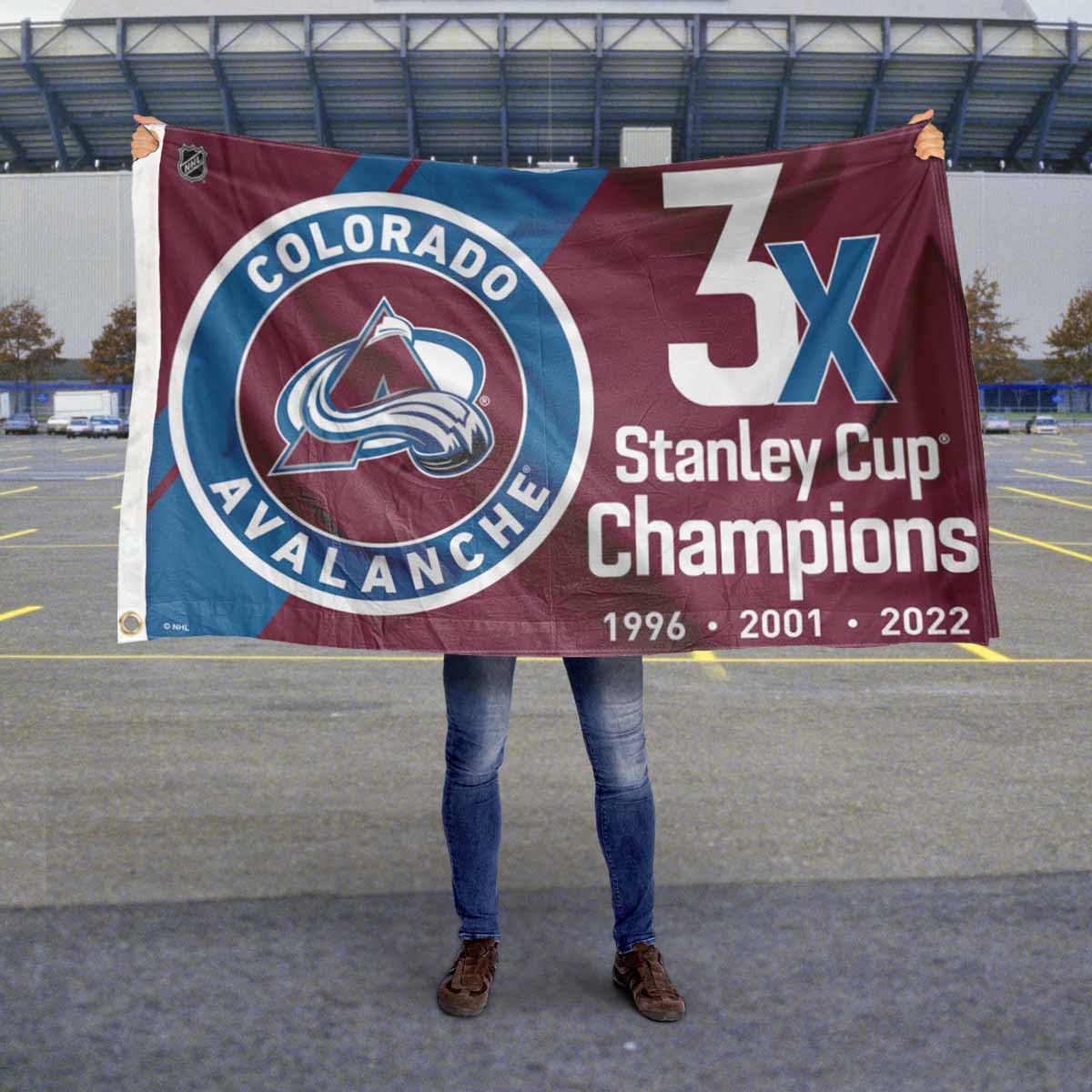 WinCraft Colorado Avalanche 3 Time and 2022 Cup Champions Grommet Flag - Sports Collectibles, Sports Memorabilia, Sports Fan Shop, Sports Gifts