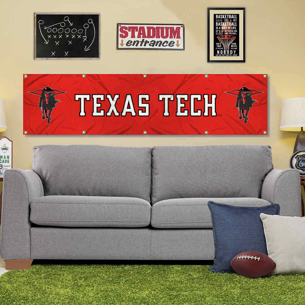 College Flags & Banners Co. Texas Tech Red Raiders Large 2x8 Foot Banner - Sports Collectibles, Sports Memorabilia, Sports Fan Shop, Sports Gifts