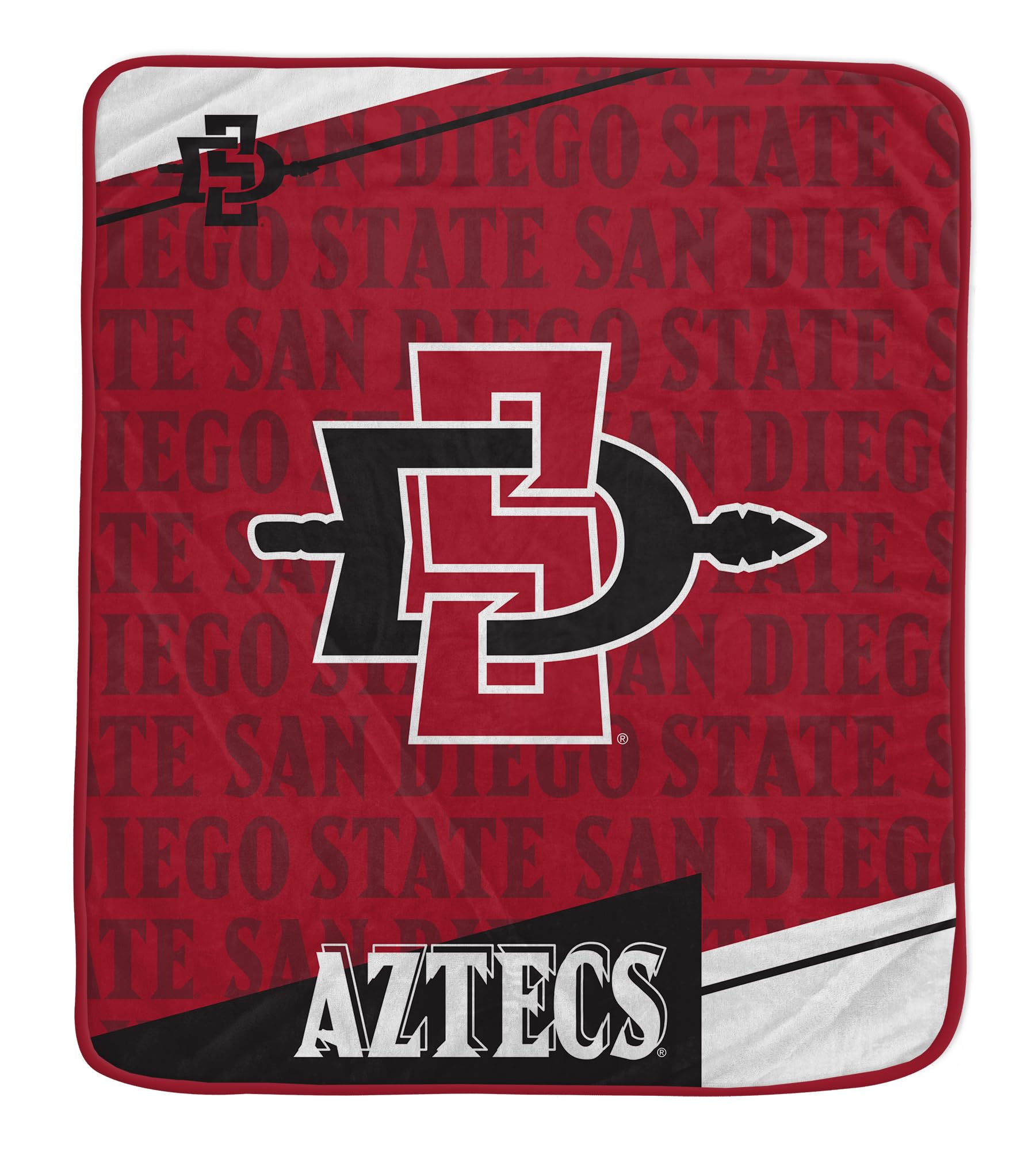 Pegasus Sports NCAA San Diego State Aztecs Diagonal Ghost Ultra Soft Blanket - Sports Gifts, Sports Memorabilia, Sports Collectibles, Fan Shop