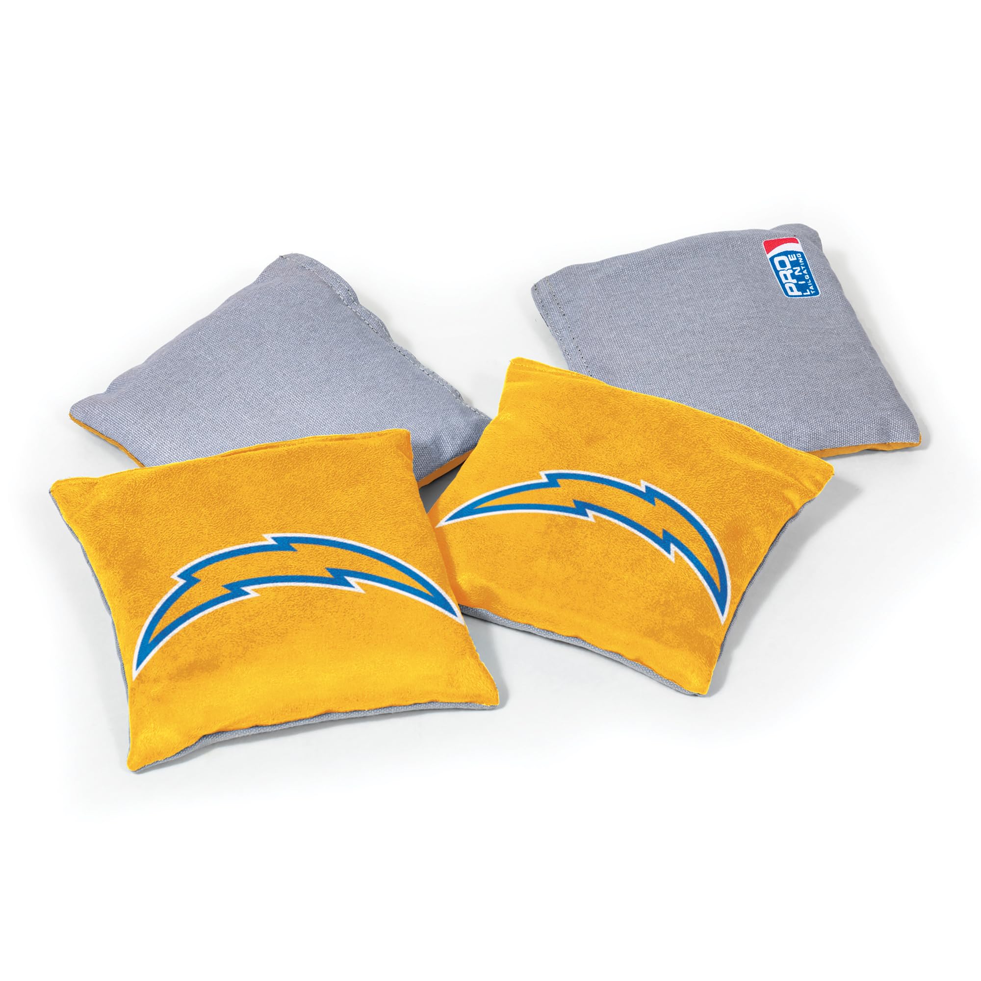NFL Pro Football Los Angeles Chargers Dual-Sided Bean Bags by Wild Sports, 4 Pack - Premium Toss Bags for Cornhole Sets - Sports Collectibles, Sports Memorabilia, Sports Fan Shop, Sports Gifts