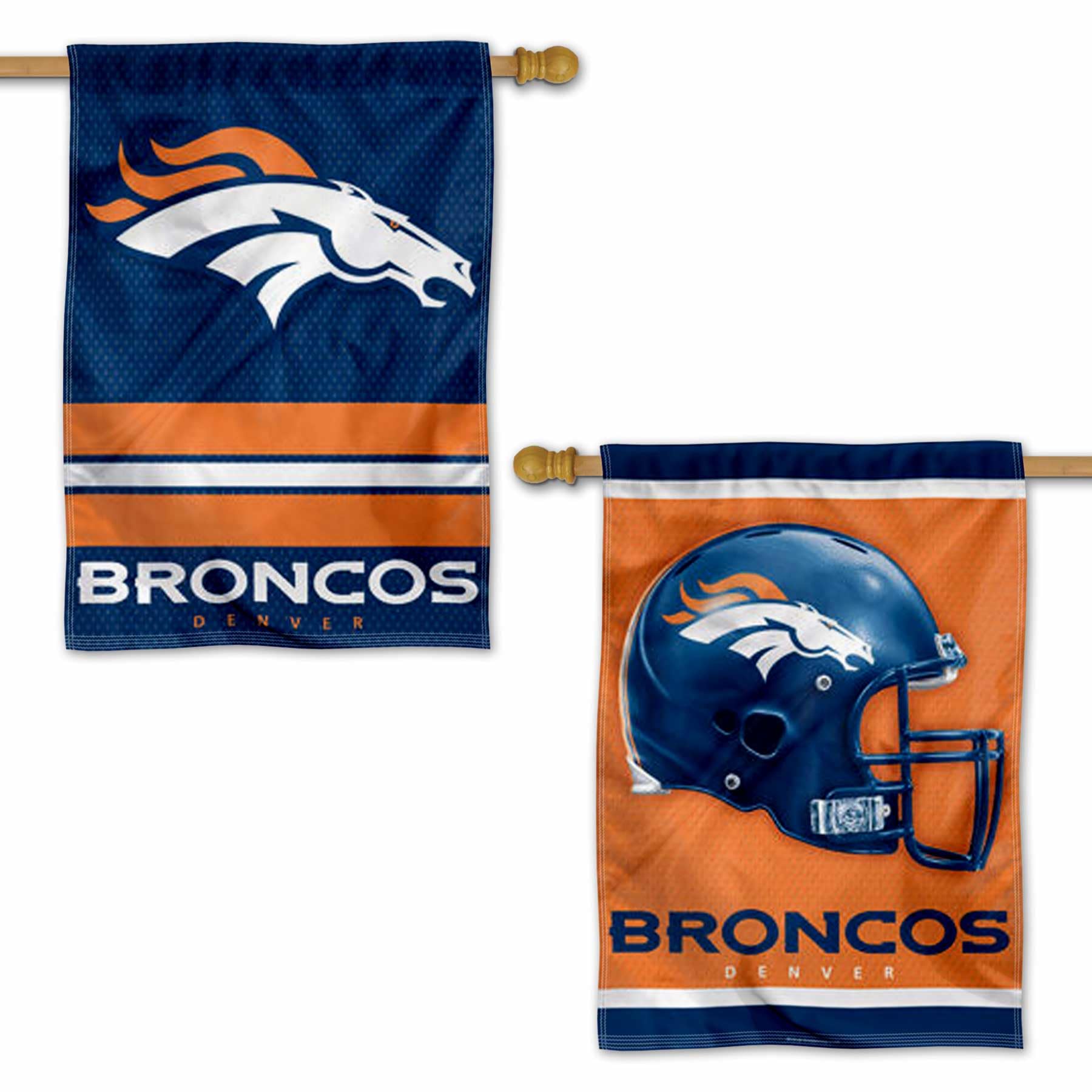 WinCraft Denver Broncos Primary Helmet Logo Double Sided Banner Flag - Sports Collectibles, Sports Memorabilia, Sports Fan Shop, Sports Gifts