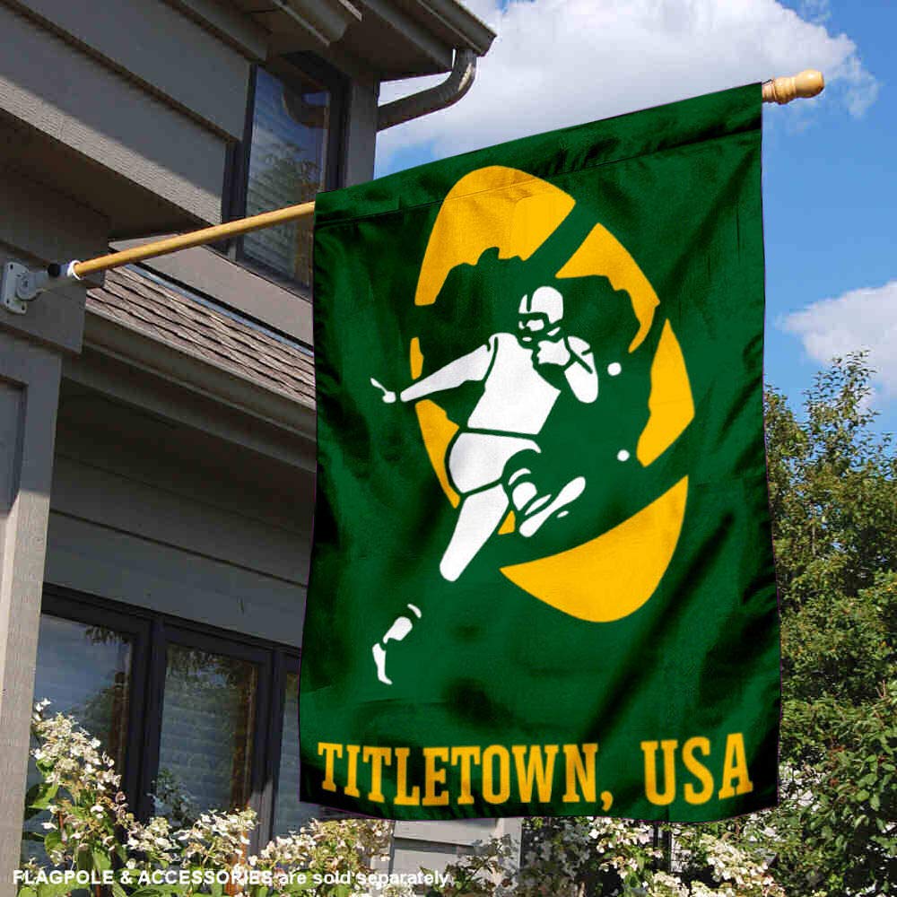 WinCraft Packers Titletown USA Two Sided House Flag - Sports Collectibles, Sports Memorabilia, Sports Fan Shop, Sports Gifts