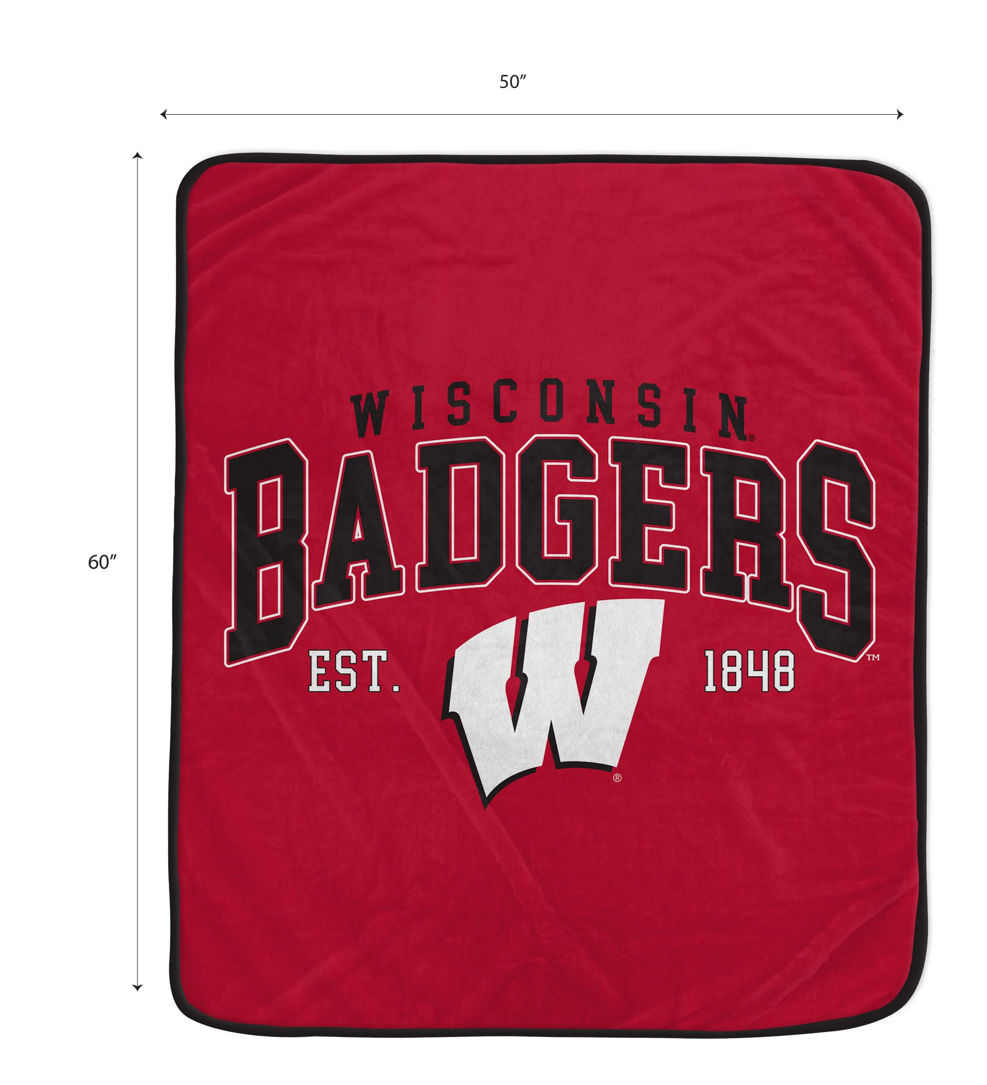 NCAA Wisconsin Badgers Vintage Arch Block Ultra Soft Blanket - Sports Gifts, Sports Memorabilia, Sports Collectibles, Fan Shop