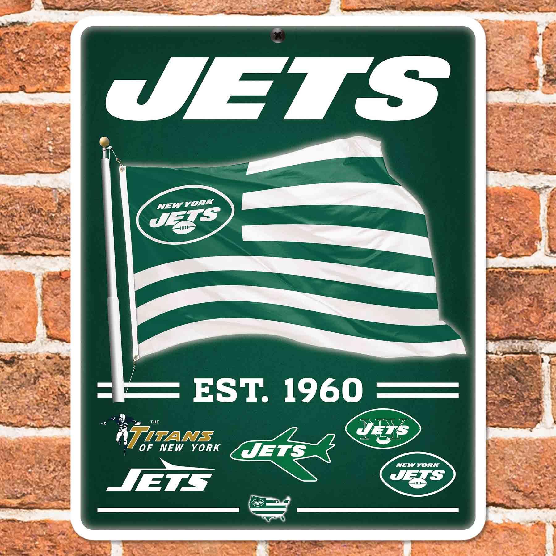 WinCraft New York Jets Americana Banner Flag Sign - Sports Collectibles, Sports Memorabilia, Sports Fan Shop, Sports Gifts