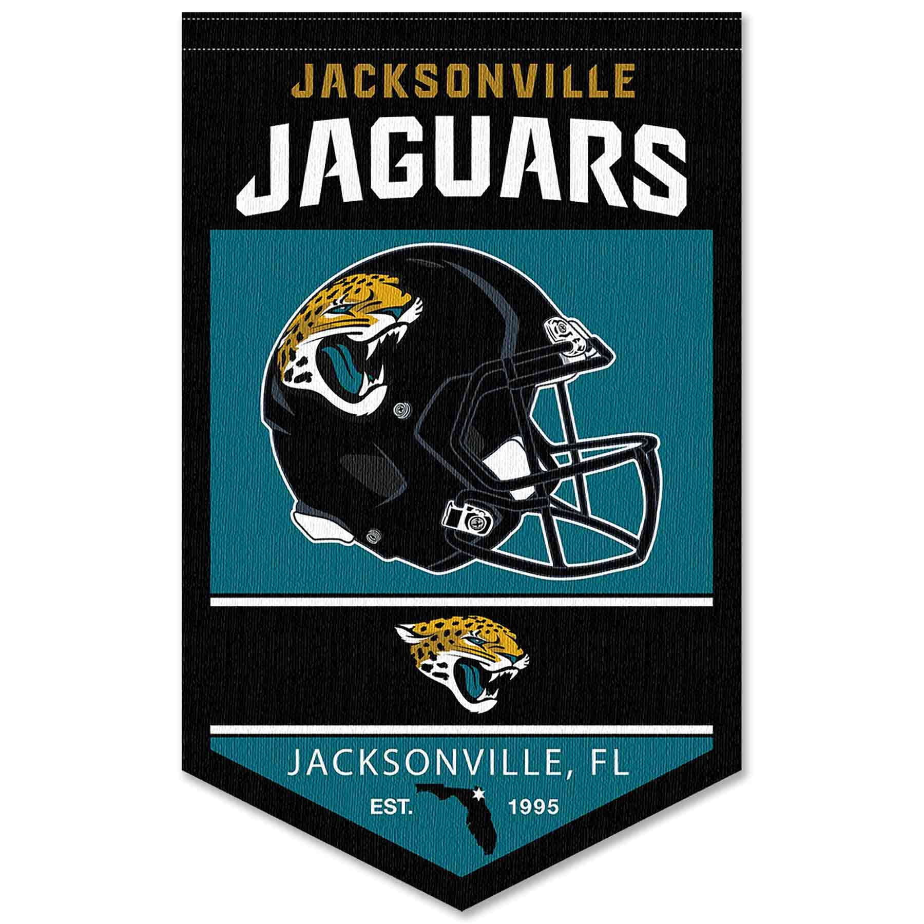 WinCraft Jacksonville Jaguars Heritage History Banner Pennant - Sports Collectibles, Sports Memorabilia, Sports Fan Shop, Sports Gifts