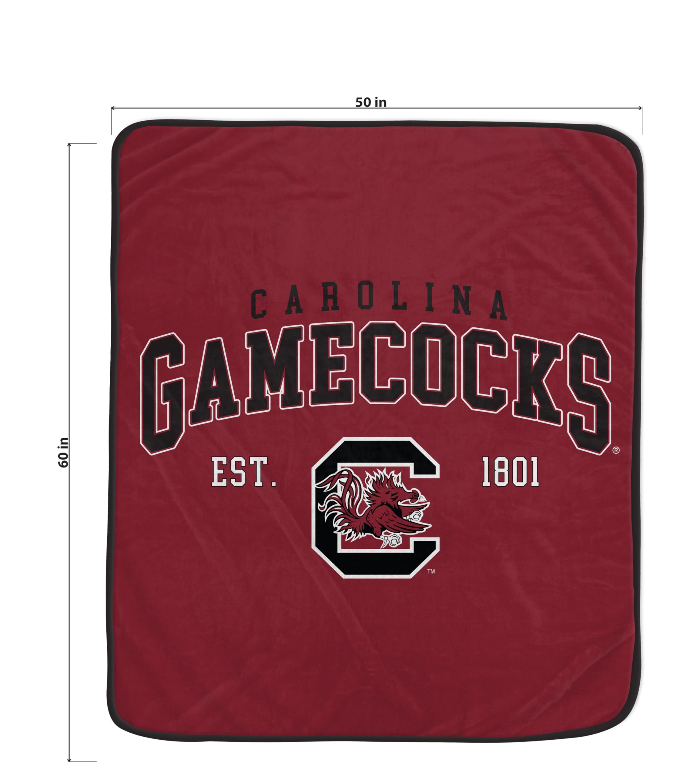 NCAA South Carolina Gamecocks Vintage Arch Block Ultra Soft Blanket - Sports Gifts, Sports Memorabilia, Sports Collectibles, Fan Shop
