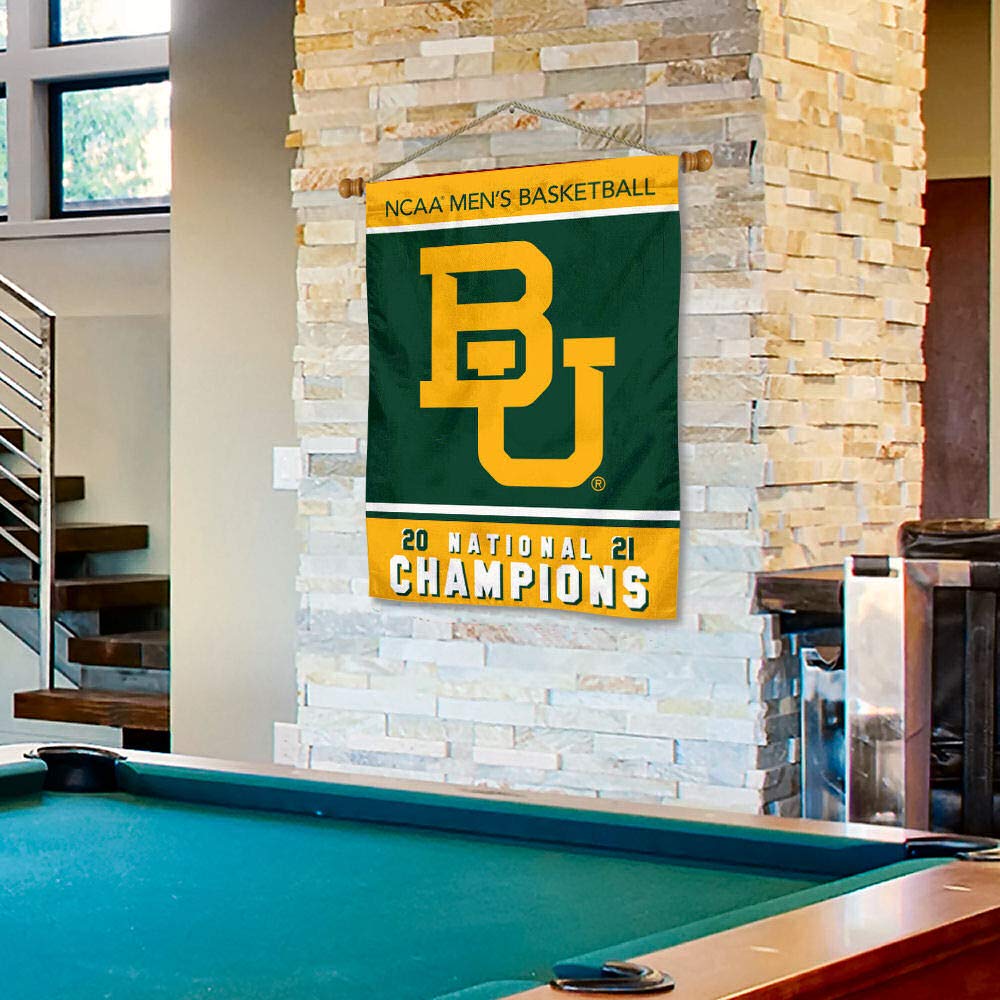 College Flags & Banners Co. Baylor Bears 2021 Mens Basketball National Champions Banner with Hanging Pole - Sports Collectibles, Sports Memorabilia, Sports Fan Shop, Sports Gifts