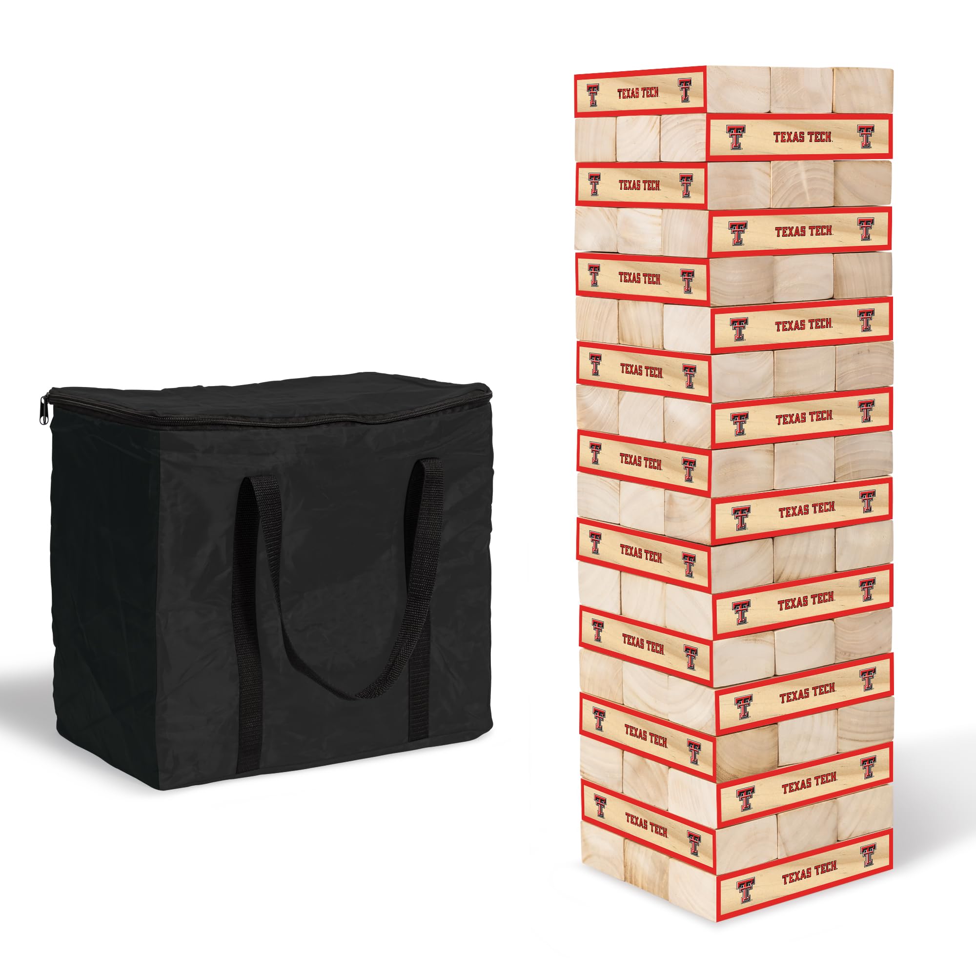 Wild Sports NCAA Texas Tech Red Raiders Giant Stacking Wooden Blocks – Tumbling Tower Classic Family Game Stacks Over 5 ft. High – Great Gift for Any College Football Fan! - Sports Collectibles, Sports Memorabilia, Sports Fan Shop, Sports Gifts
