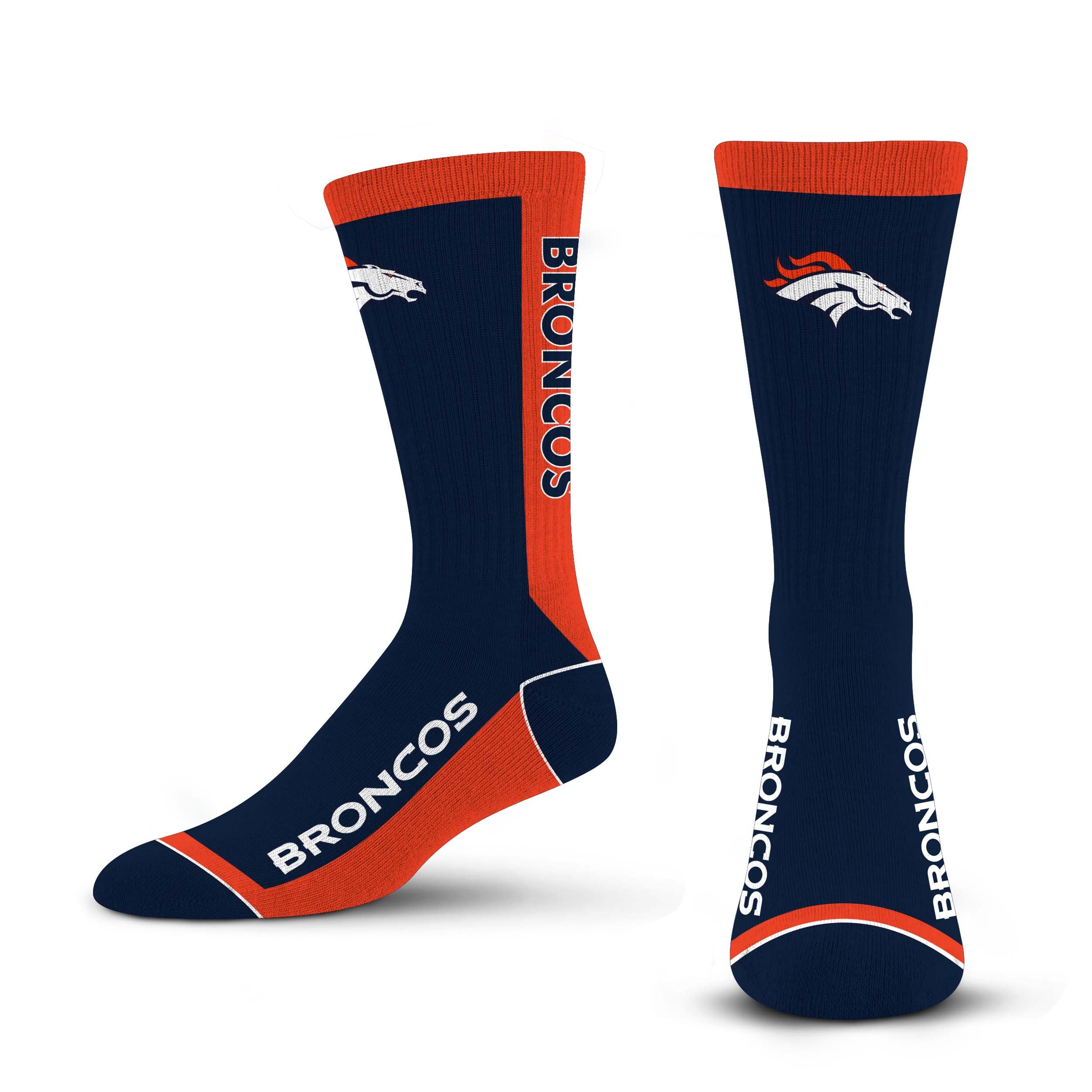 For Bare Feet NFL DENVER BRONCOS MVP Crew Sock Team Color Large - Sports Gifts, Sports Memorabilia, Sports Collectibles, Fan Shop