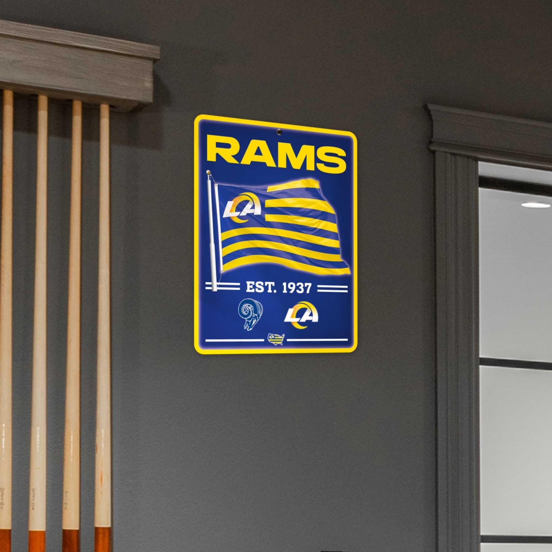 WinCraft Los Angeles Rams Americana Banner Flag Sign - Sports Collectibles, Sports Memorabilia, Sports Fan Shop, Sports Gifts