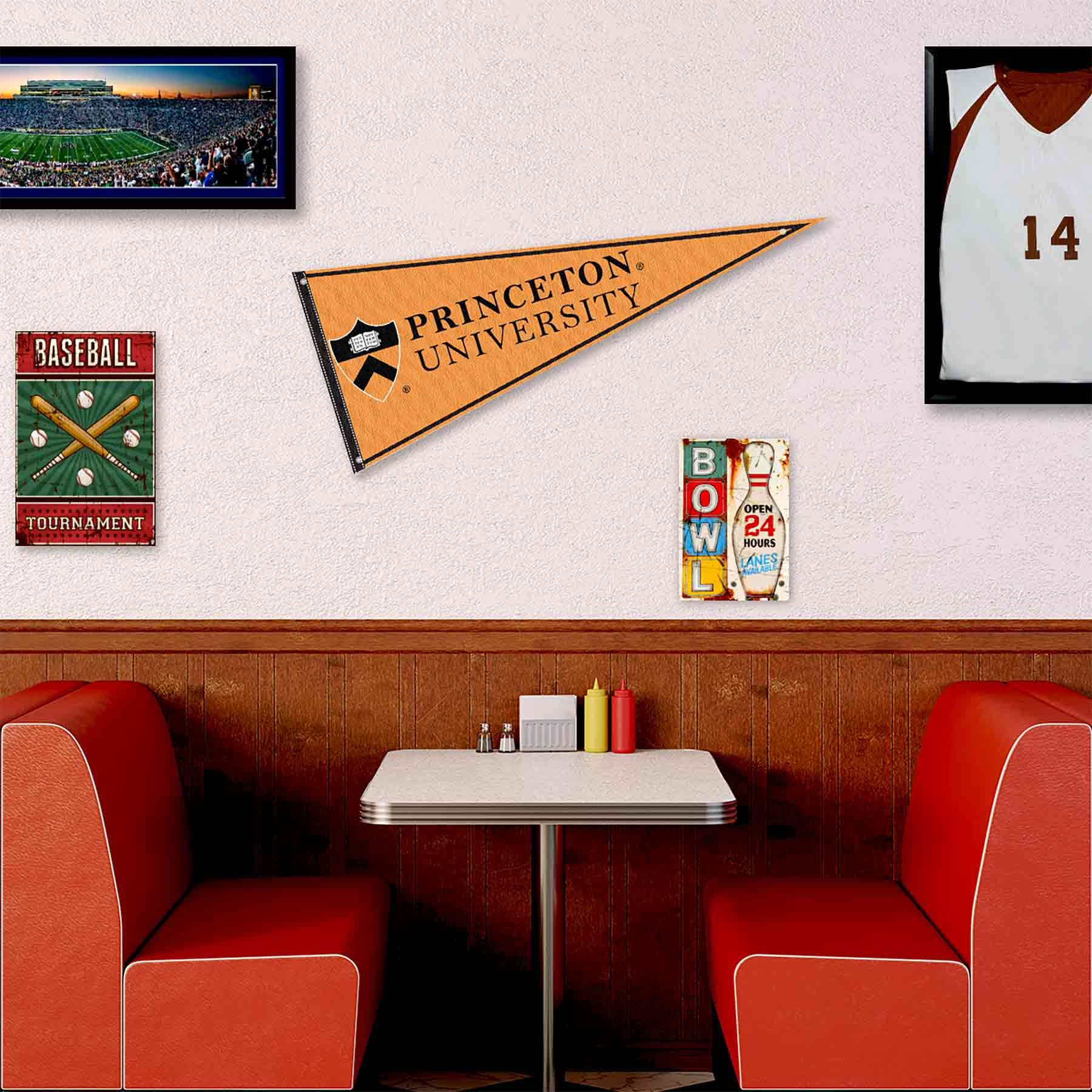 College Flags & Banners Co. Princeton Tigers Pennant Flag and Wall Tack Mount Pads - Sports Collectibles, Sports Memorabilia, Sports Fan Shop, Sports Gifts