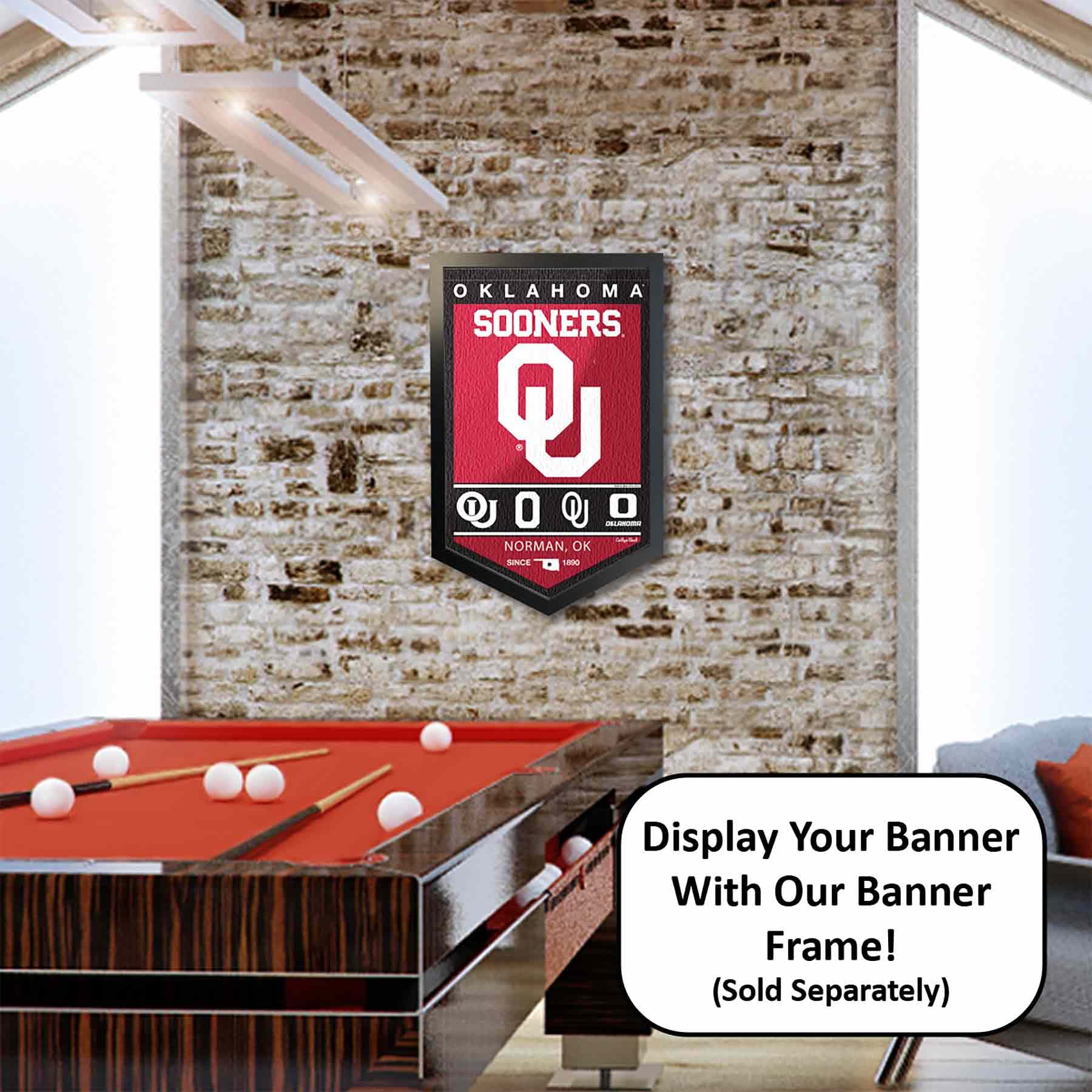 College Flags & Banners Co. Oklahoma Sooners Heritage History Banner Pennant - Sports Collectibles, Sports Memorabilia, Sports Fan Shop, Sports Gifts