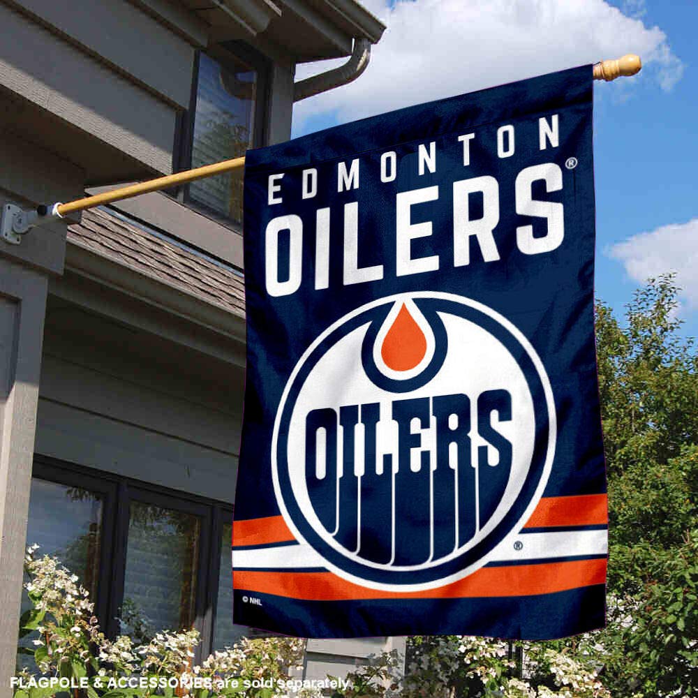 WinCraft Edmonton Oilers Double Sided Banner House Flag - Sports Collectibles, Sports Memorabilia, Sports Fan Shop, Sports Gifts