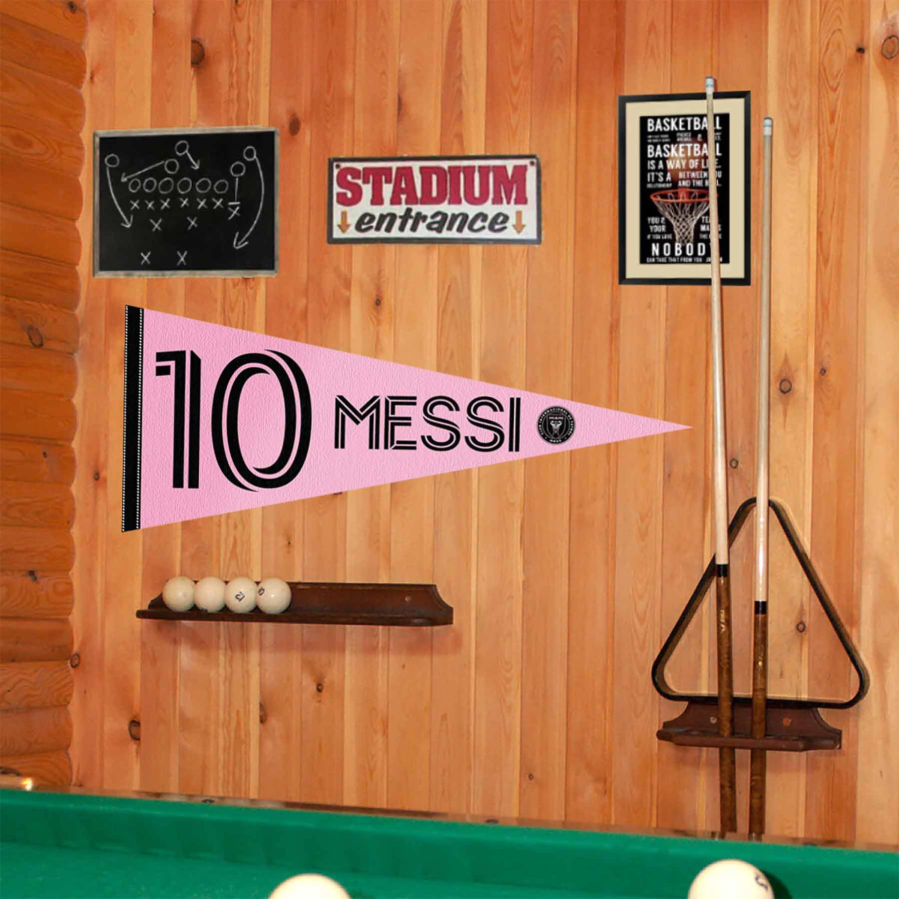 WinCraft Inter Miami CF Messi Player Logo Pennant Flag Banner - Sports Collectibles, Sports Memorabilia, Sports Fan Shop, Sports Gifts