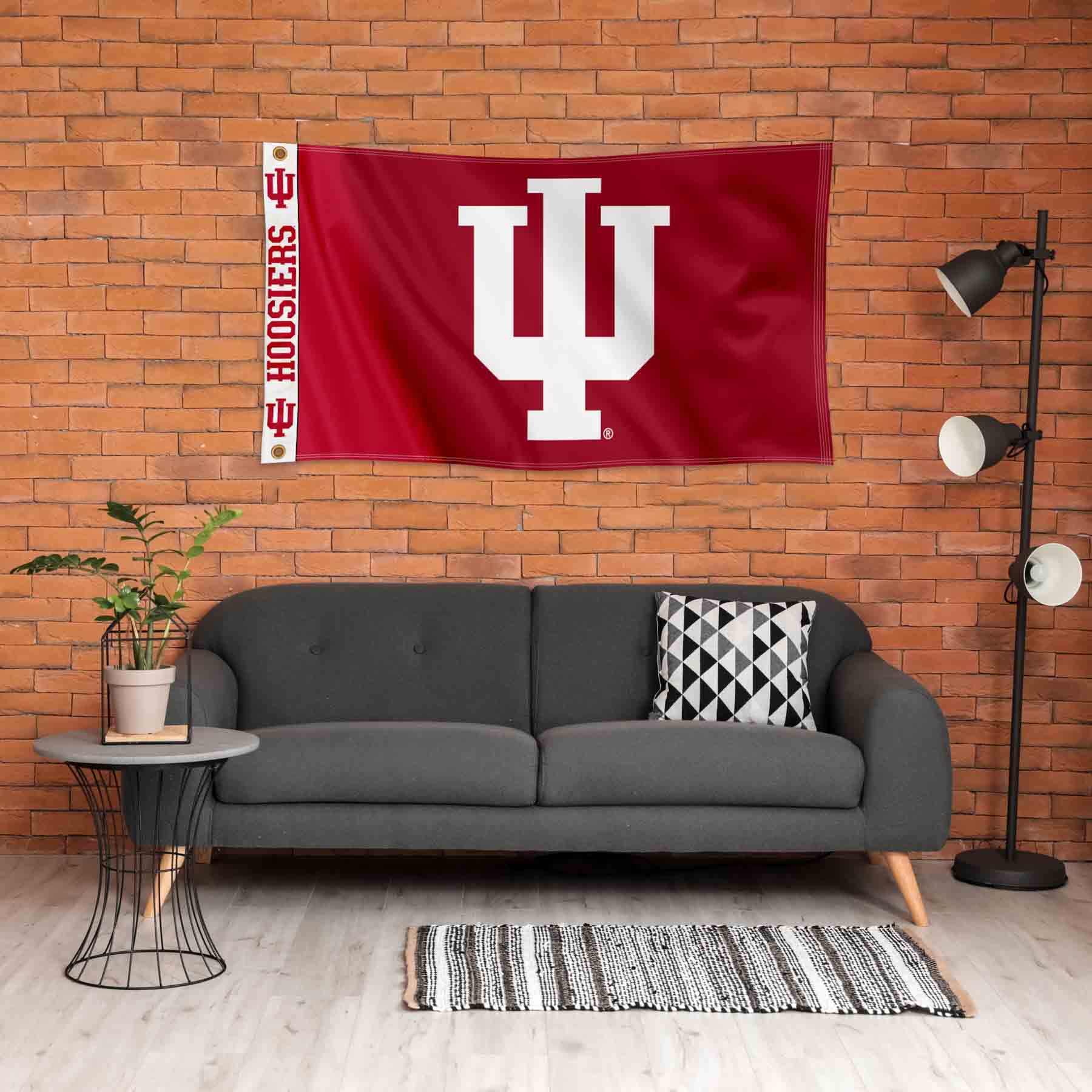 College Flags & Banners Co. Indiana Hoosiers Printed Header 3x5 Foot Banner Flag - Sports Collectibles, Sports Memorabilia, Sports Fan Shop, Sports Gifts