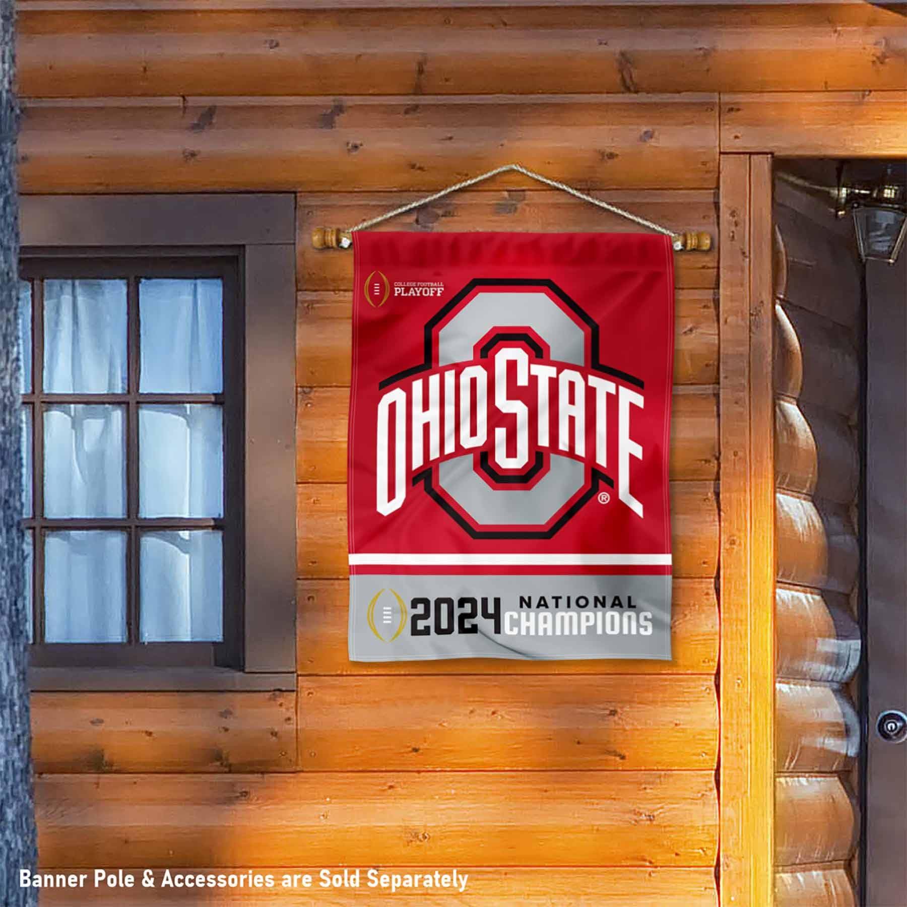 Ohio State Buckeyes Champions 2024 House Banner Flag - Sports Collectibles, Sports Memorabilia, Sports Fan Shop, Sports Gifts