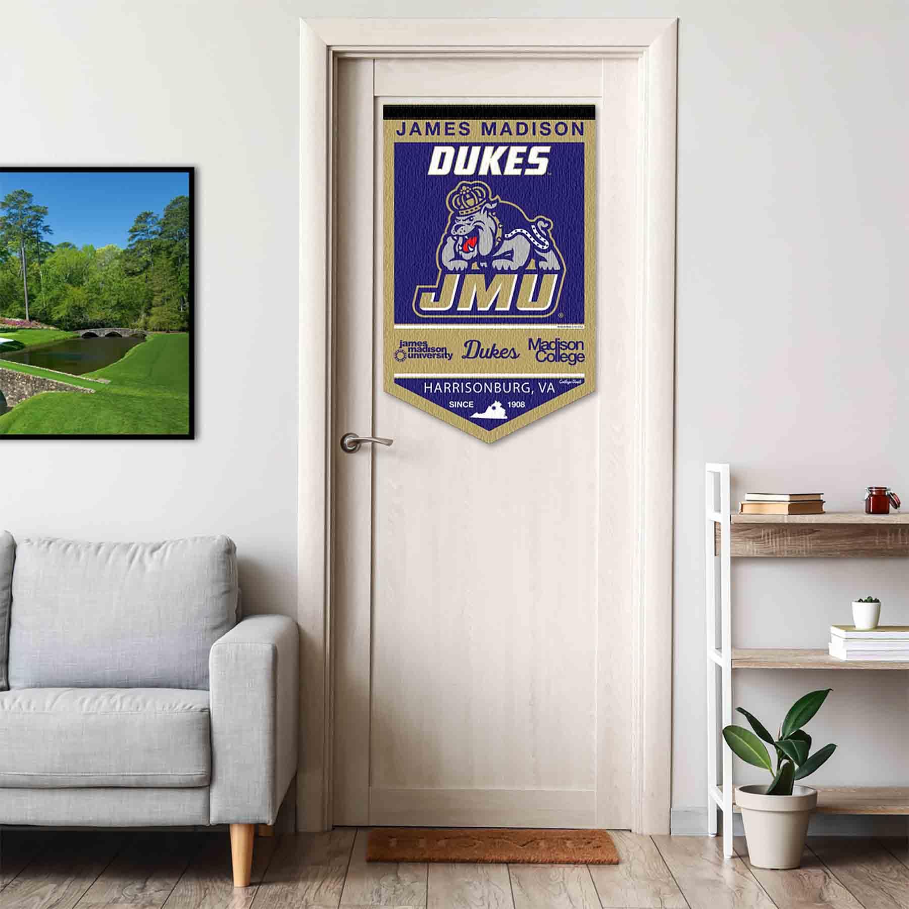 College Flags & Banners Co. James Madison Dukes Heritage History Banner Pennant - Sports Collectibles, Sports Memorabilia, Sports Fan Shop, Sports Gifts