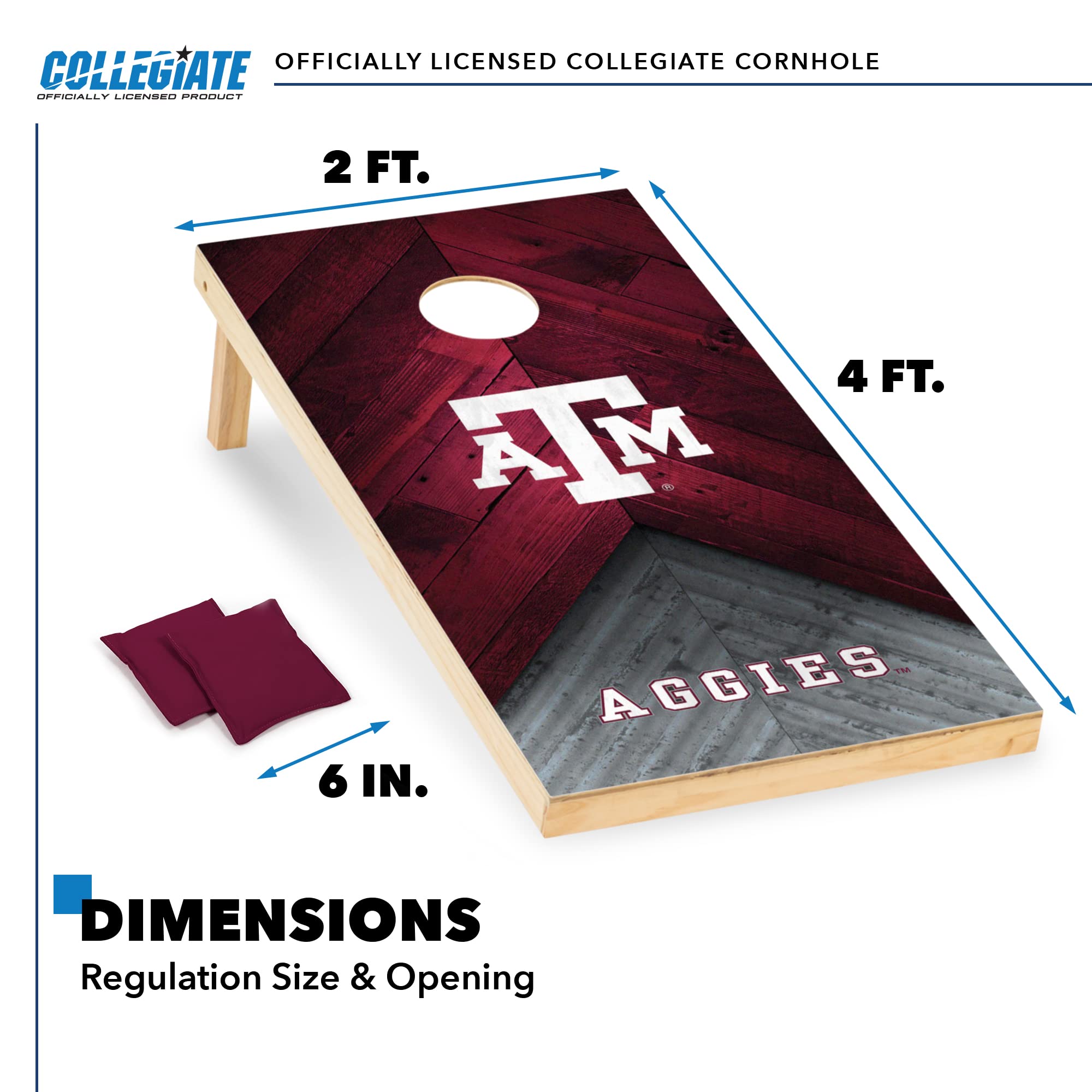 Wild Sports 2' x 4' Regulation Size College Set with Direct Print HD Team Graphics Great Gift for Any NCAA Fan! Bean Bag Toss Family Outdoor Game - Sports Collectibles, Sports Memorabilia, Sports Fan Shop, Sports Gifts