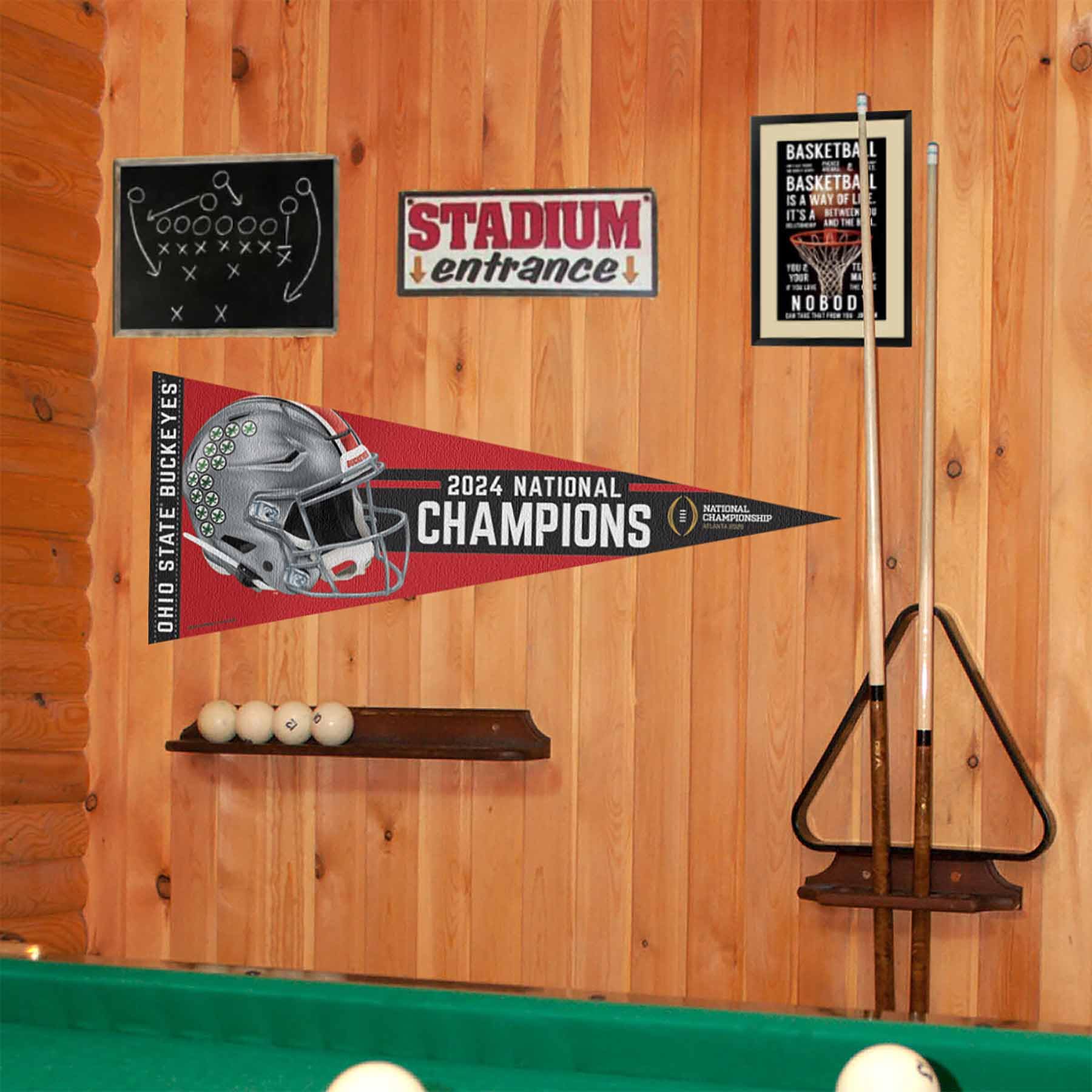 Ohio State Buckeyes Pennant 2024 National Champions Banner - Sports Collectibles, Sports Memorabilia, Sports Fan Shop, Sports Gifts