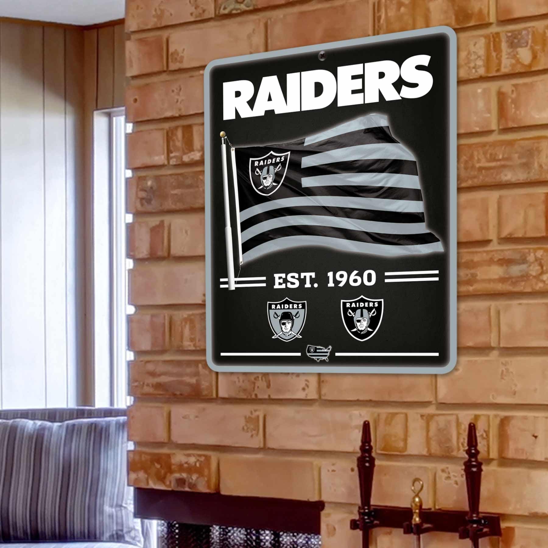 WinCraft Las Vegas Raiders Americana Banner Flag Sign - Sports Collectibles, Sports Memorabilia, Sports Fan Shop, Sports Gifts