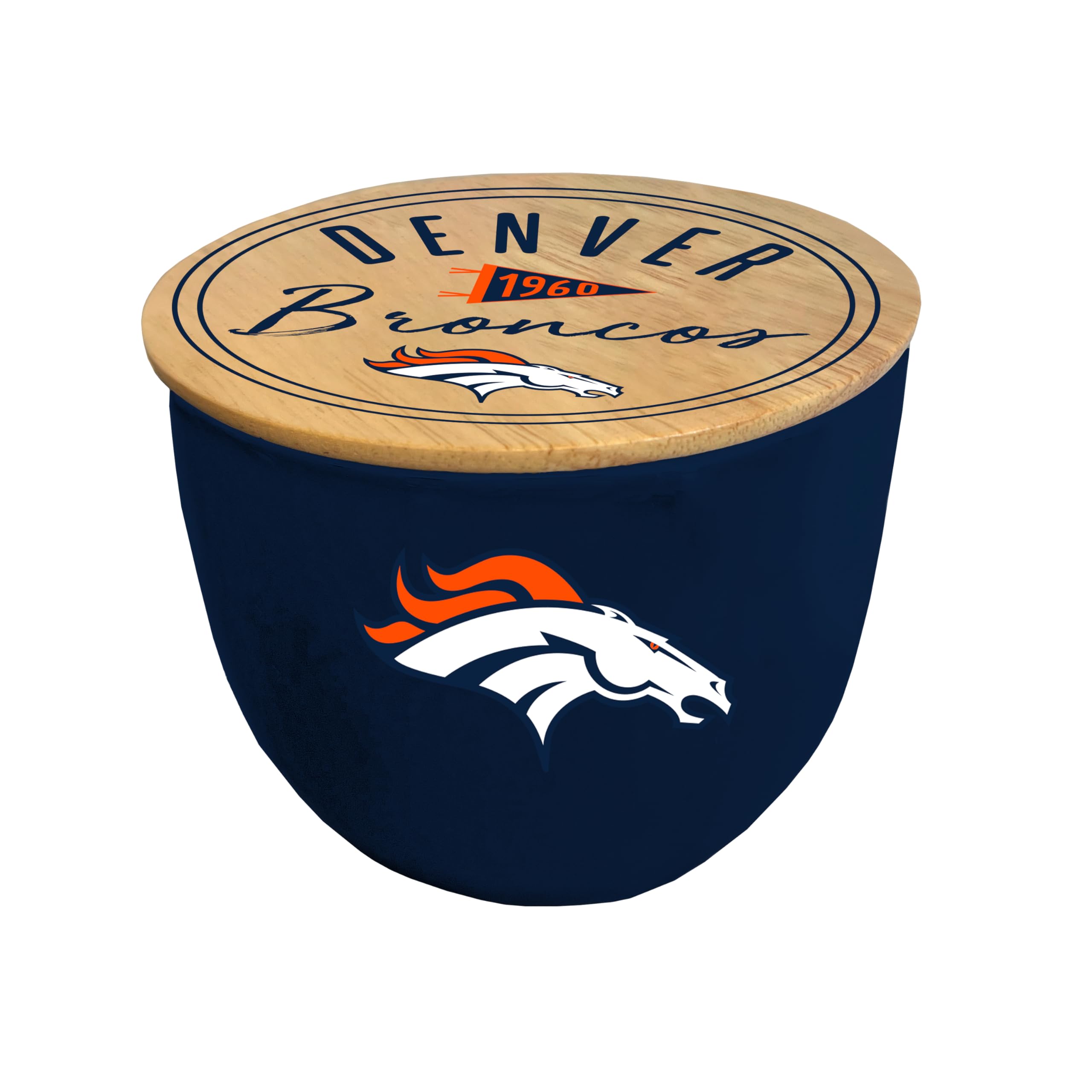 Pegasus Sports NFL Denver Broncos Script Circle Logo Ceramic Candle - Sports Gifts, Sports Memorabilia, Sports Collectibles, Fan Shop