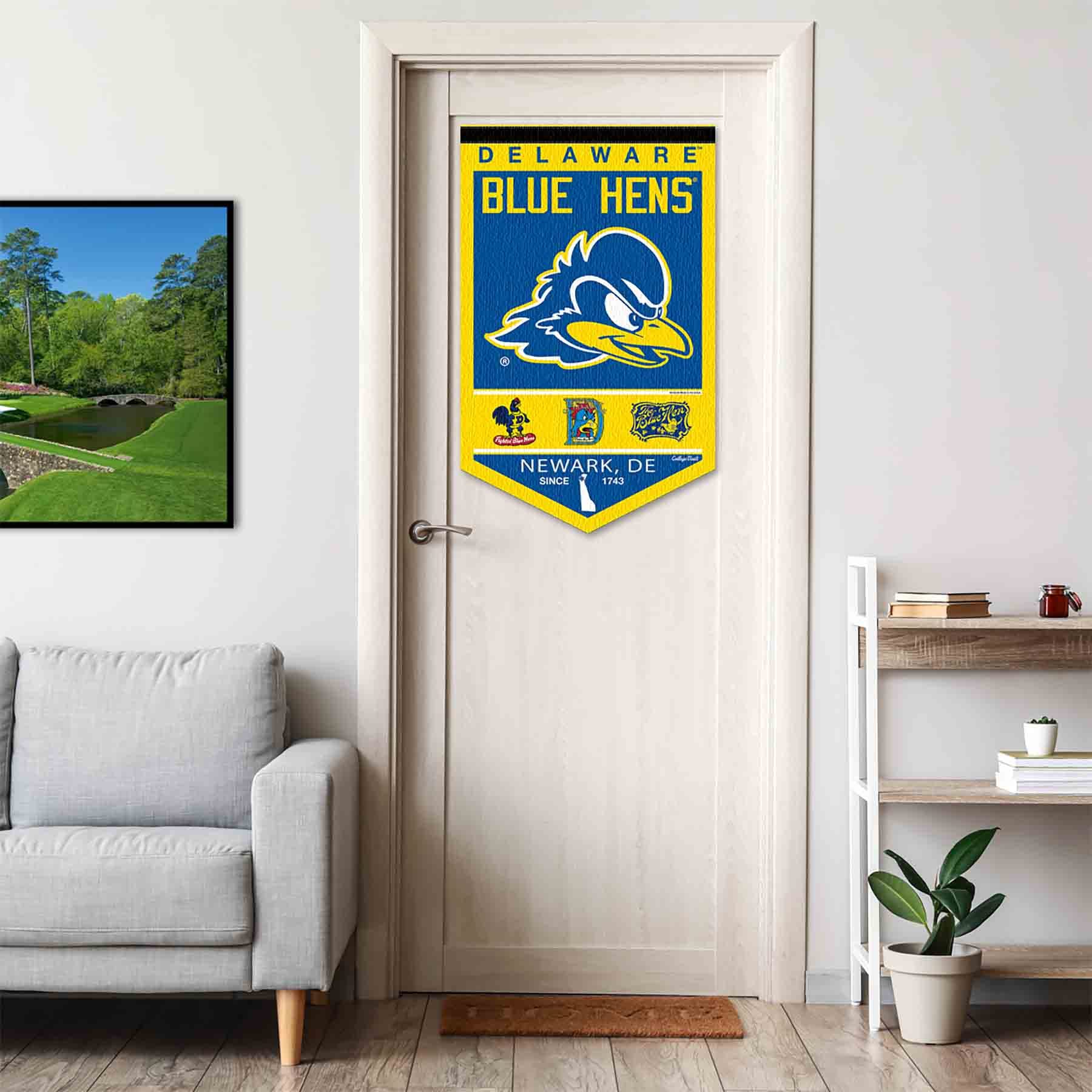 College Flags & Banners Co. Delaware Blue Hens Heritage History Banner Pennant - Sports Collectibles, Sports Memorabilia, Sports Fan Shop, Sports Gifts