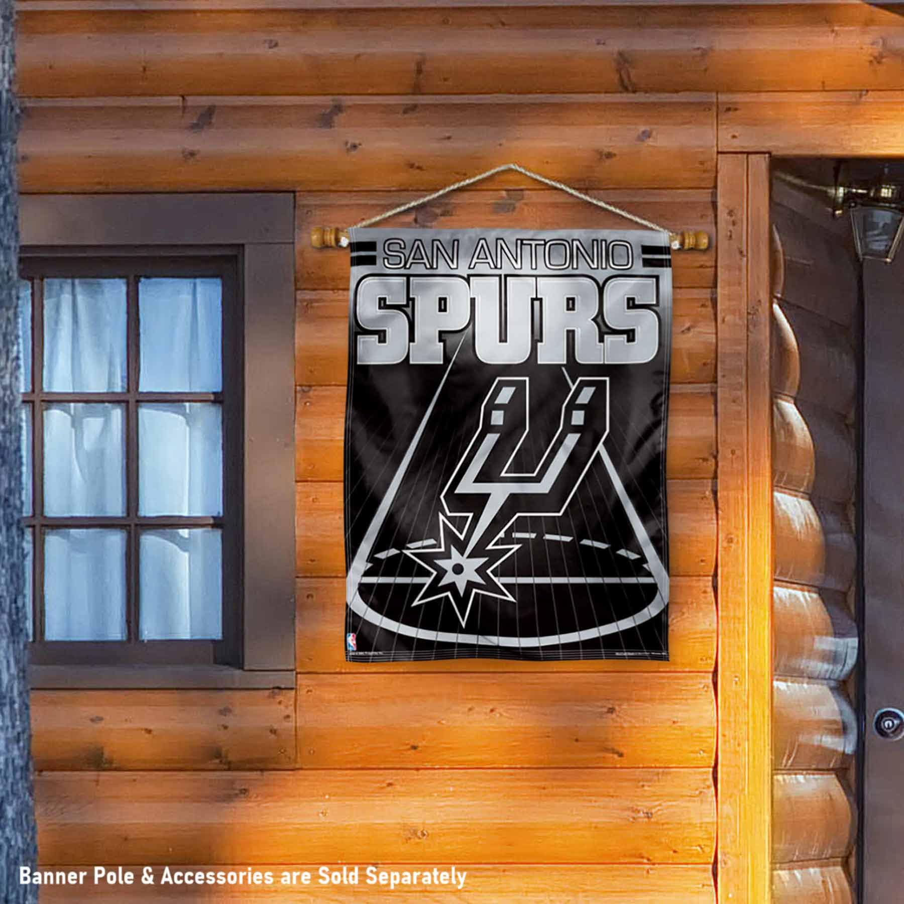 WinCraft San Antonio Spurs Court House Banner Flag - Sports Collectibles, Sports Memorabilia, Sports Fan Shop, Sports Gifts