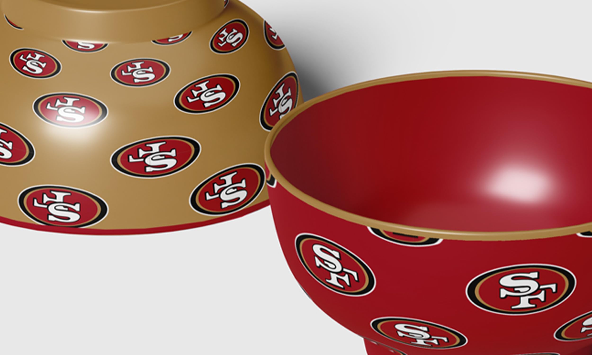 Pegasus Sports NFL San Francisco 49ers Home and Away 2 Pack Serving Bowls - Sports Gifts, Sports Memorabilia, Sports Collectibles, Fan Shop