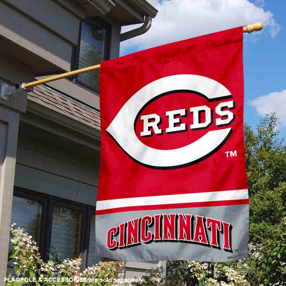 Cincinnati Reds Double Sided House Flag - Sports Collectibles, Sports Memorabilia, Sports Fan Shop, Sports Gifts