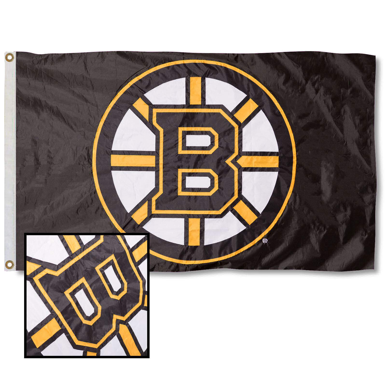 WinCraft Boston Bruins Applique and Embroidery Flag - Sports Collectibles, Sports Memorabilia, Sports Fan Shop, Sports Gifts