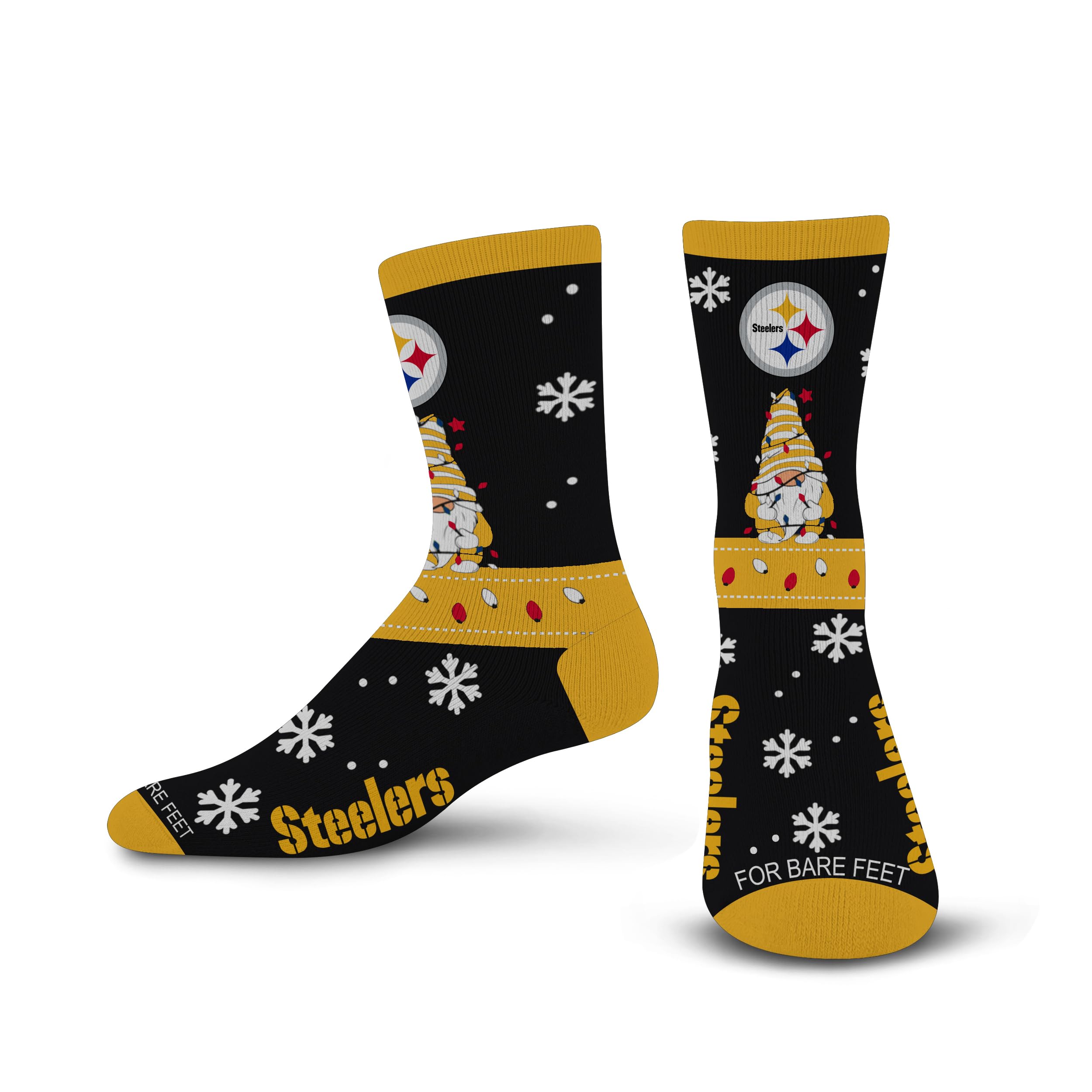 For Bare Feet NFL PITTSBURGH STEELERS Holiday Sweater Gnome Team Colors Large - Sports Gifts, Sports Memorabilia, Sports Collectibles, Fan Shop