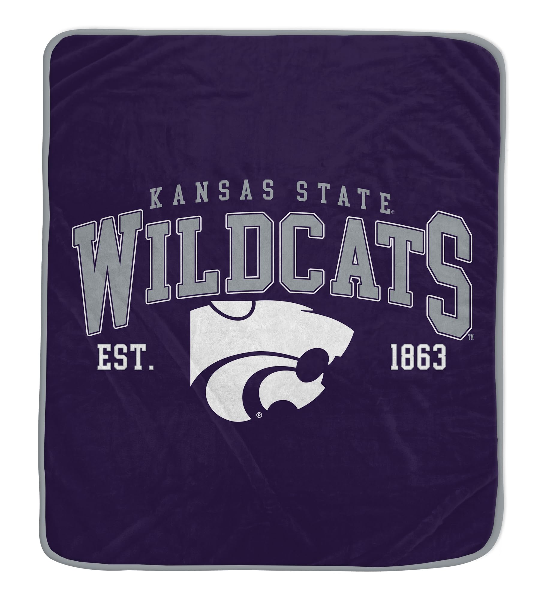 NCAA Kansas State Wildcats Vintage Arch Block Ultra Soft Blanket - Sports Gifts, Sports Memorabilia, Sports Collectibles, Fan Shop