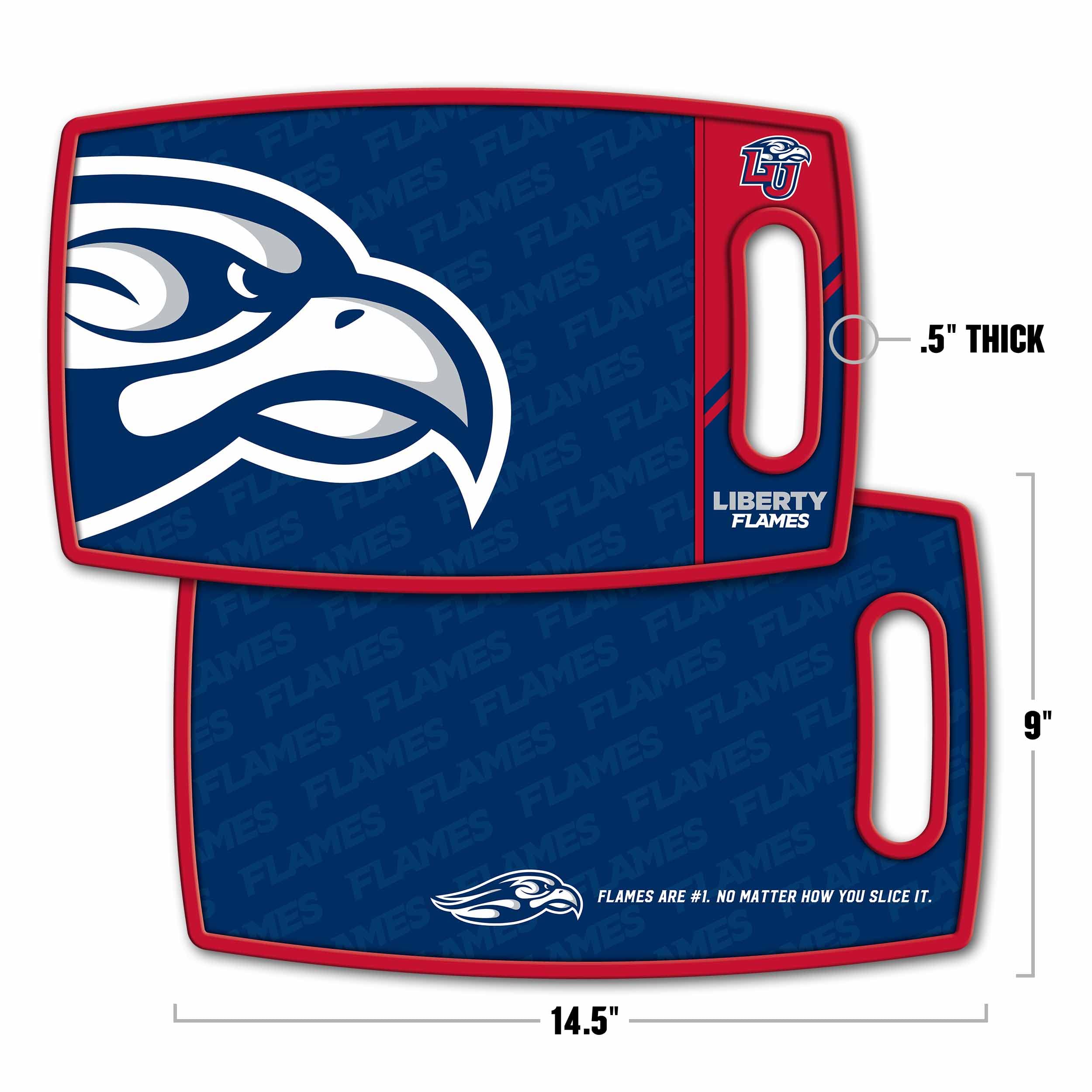 YouTheFan NCAA Liberty Flames Logo Series Cutting Board - Sports Gifts, Sports Memorabilia, Sports Collectibles, Fan Shop