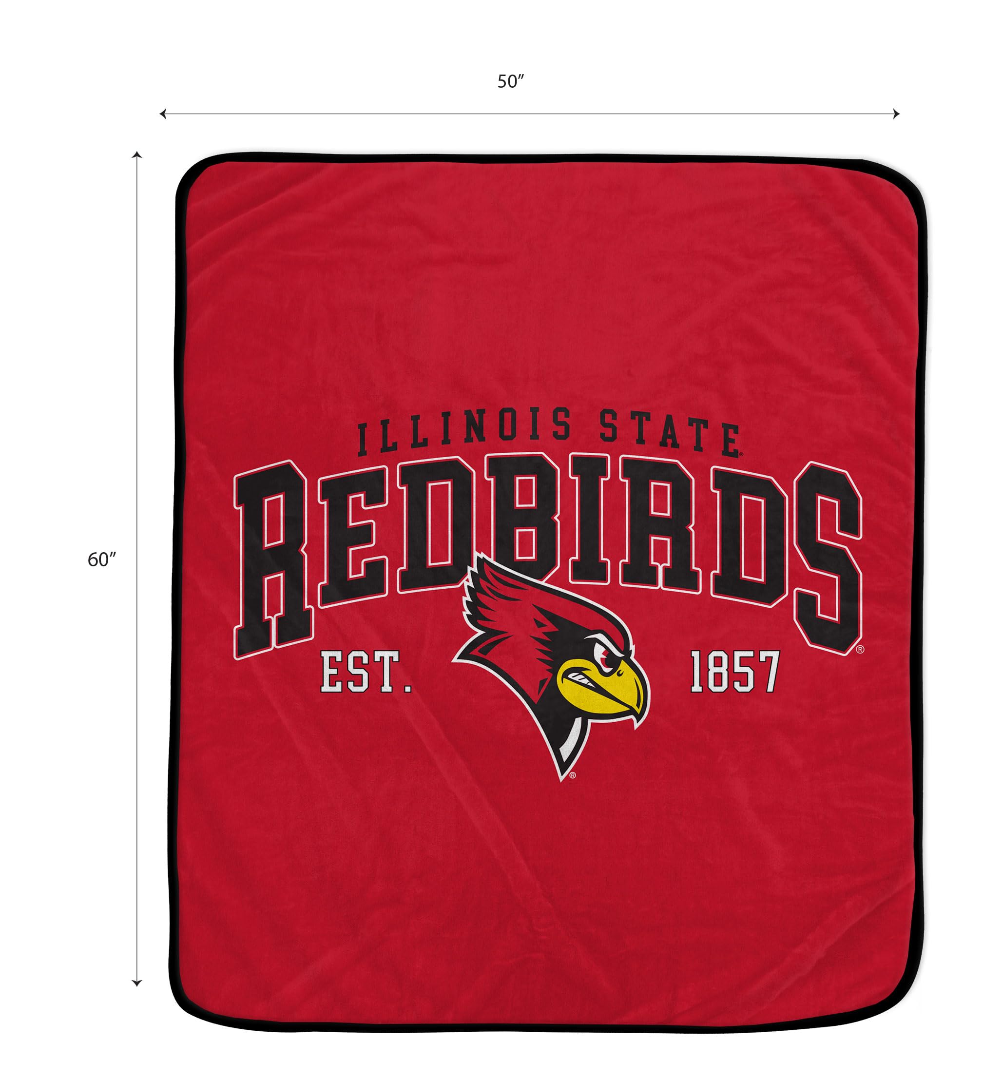 NCAA Illinois State Redbirds Vintage Arch Block Ultra Soft Blanket - Sports Gifts, Sports Memorabilia, Sports Collectibles, Fan Shop