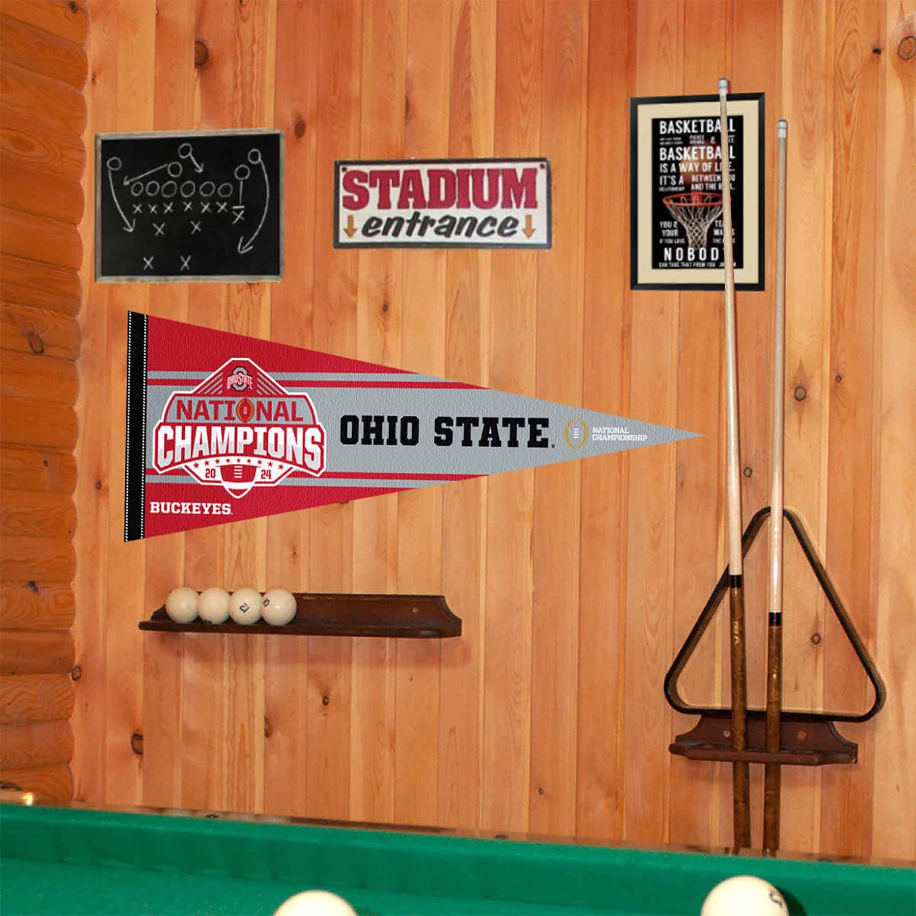 Ohio State University National Championship Pennant Banner Flag - Sports Collectibles, Sports Memorabilia, Sports Fan Shop, Sports Gifts