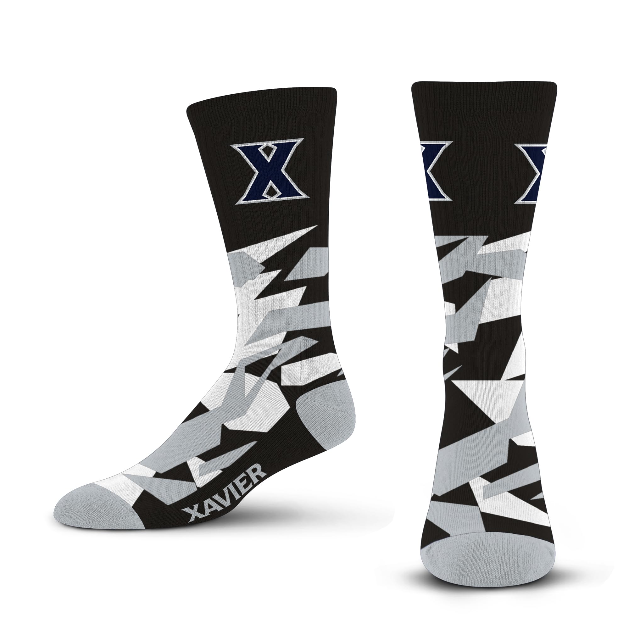 For Bare Feet NCAA XAVIER MUSKETEERS Shattered Camo Crew Sock Team Color Large - Sports Gifts, Sports Memorabilia, Sports Collectibles, Fan Shop