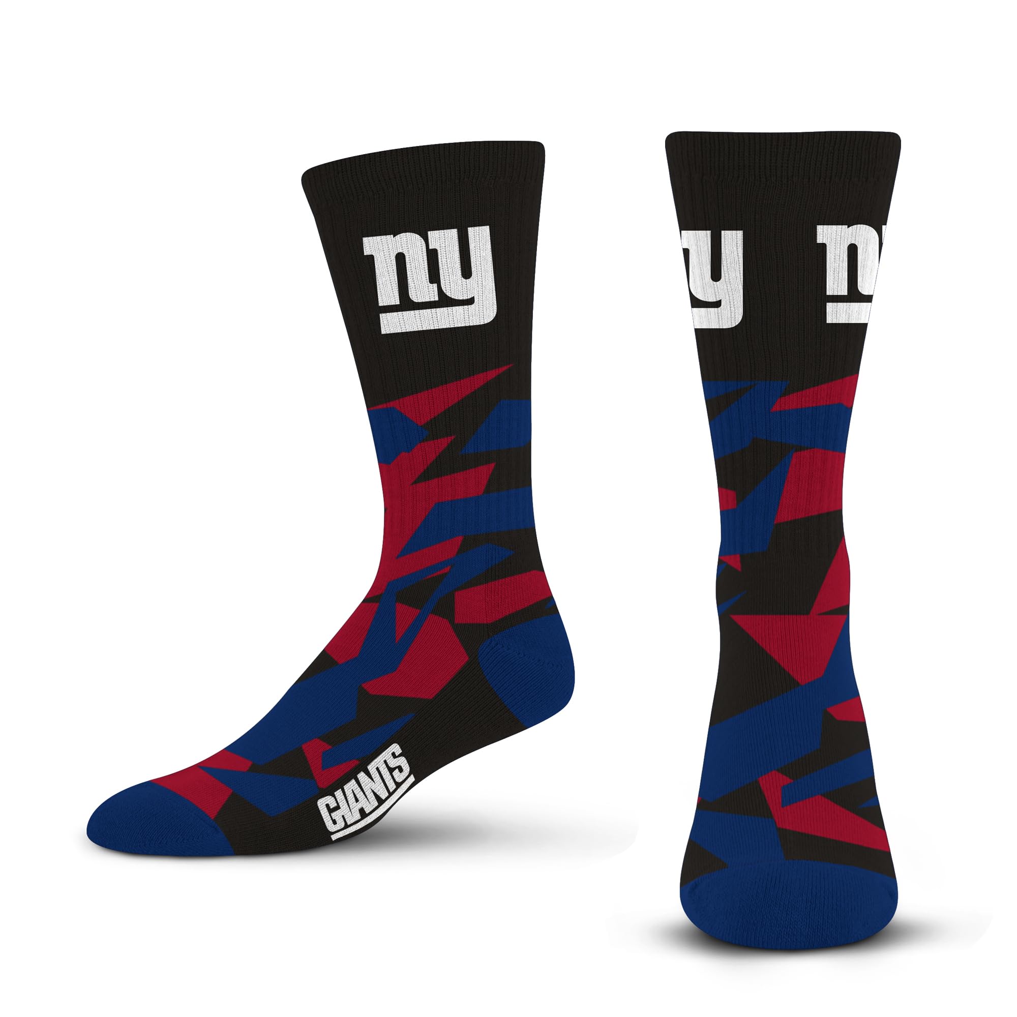 For Bare Feet NFL NEW YORK GIANTS Shattered Camo Crew Sock Team Color Large - Sports Gifts, Sports Memorabilia, Sports Collectibles, Fan Shop