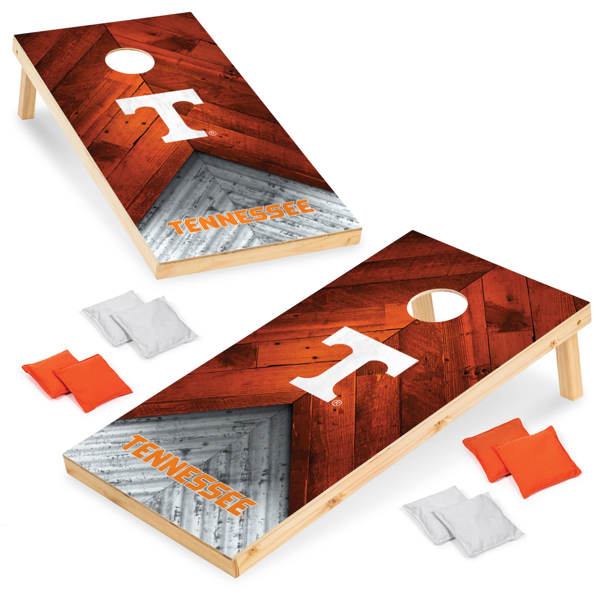 Wild Sports Tennessee Volunteers 2' x 4' Regulation Size Solid Wood College Cornhole Set with Direct Print HD Team Graphics Great Gift for Any NCAA Fan! Bean Bag Toss Family Outdoor Game - Sports Collectibles, Sports Memorabilia, Sports Fan Shop, Sports Gifts