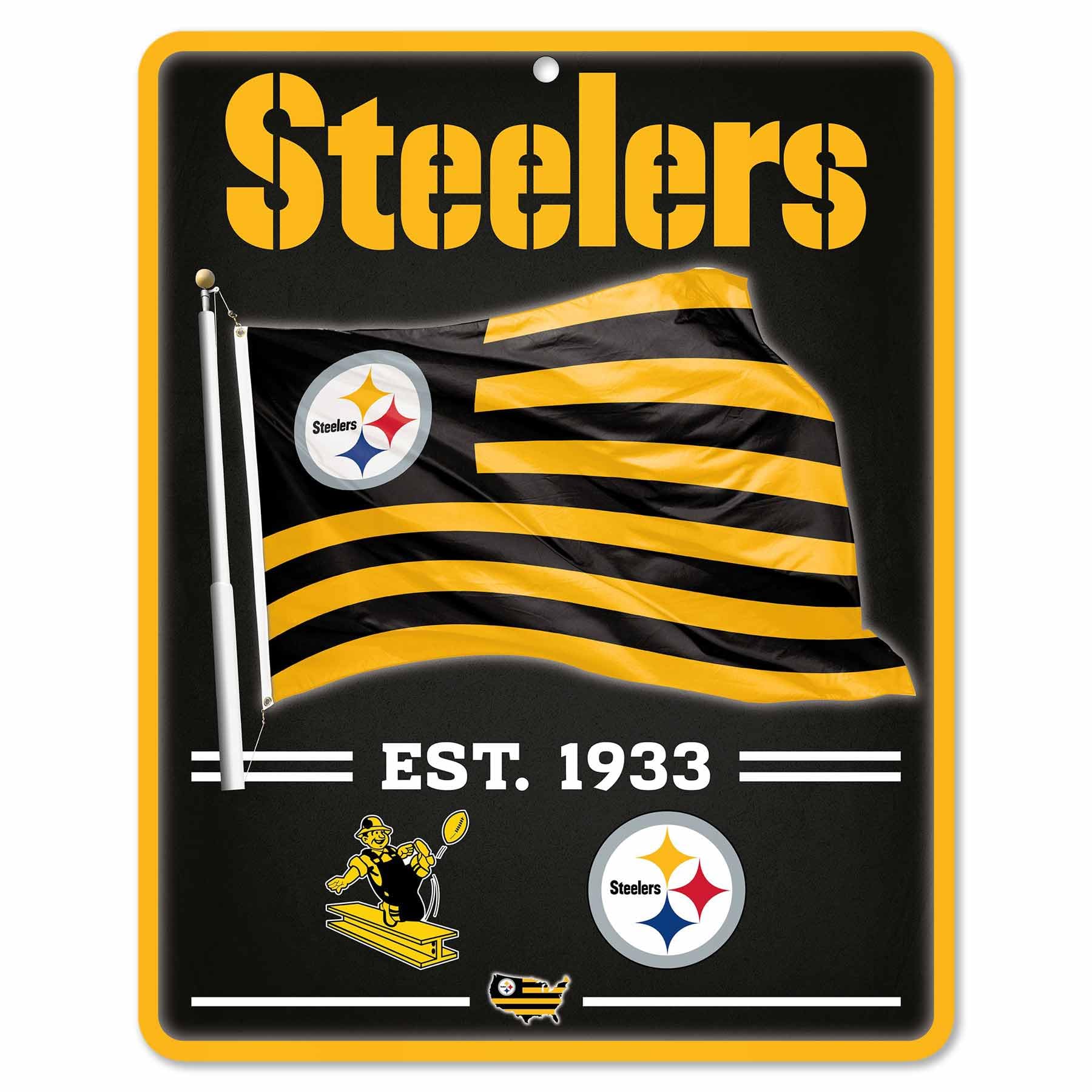 WinCraft Pittsburgh Steelers Americana Banner Flag Sign - Sports Collectibles, Sports Memorabilia, Sports Fan Shop, Sports Gifts