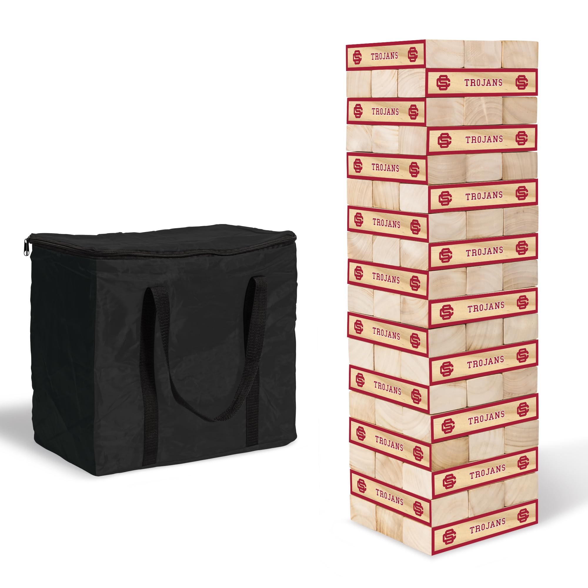 Wild Sports NCAA USC Trojans Giant Stacking Wooden Blocks – Tumbling Tower Classic Family Game Stacks Over 5 ft. High – Great Gift for Any College Football Fan! - Sports Collectibles, Sports Memorabilia, Sports Fan Shop, Sports Gifts