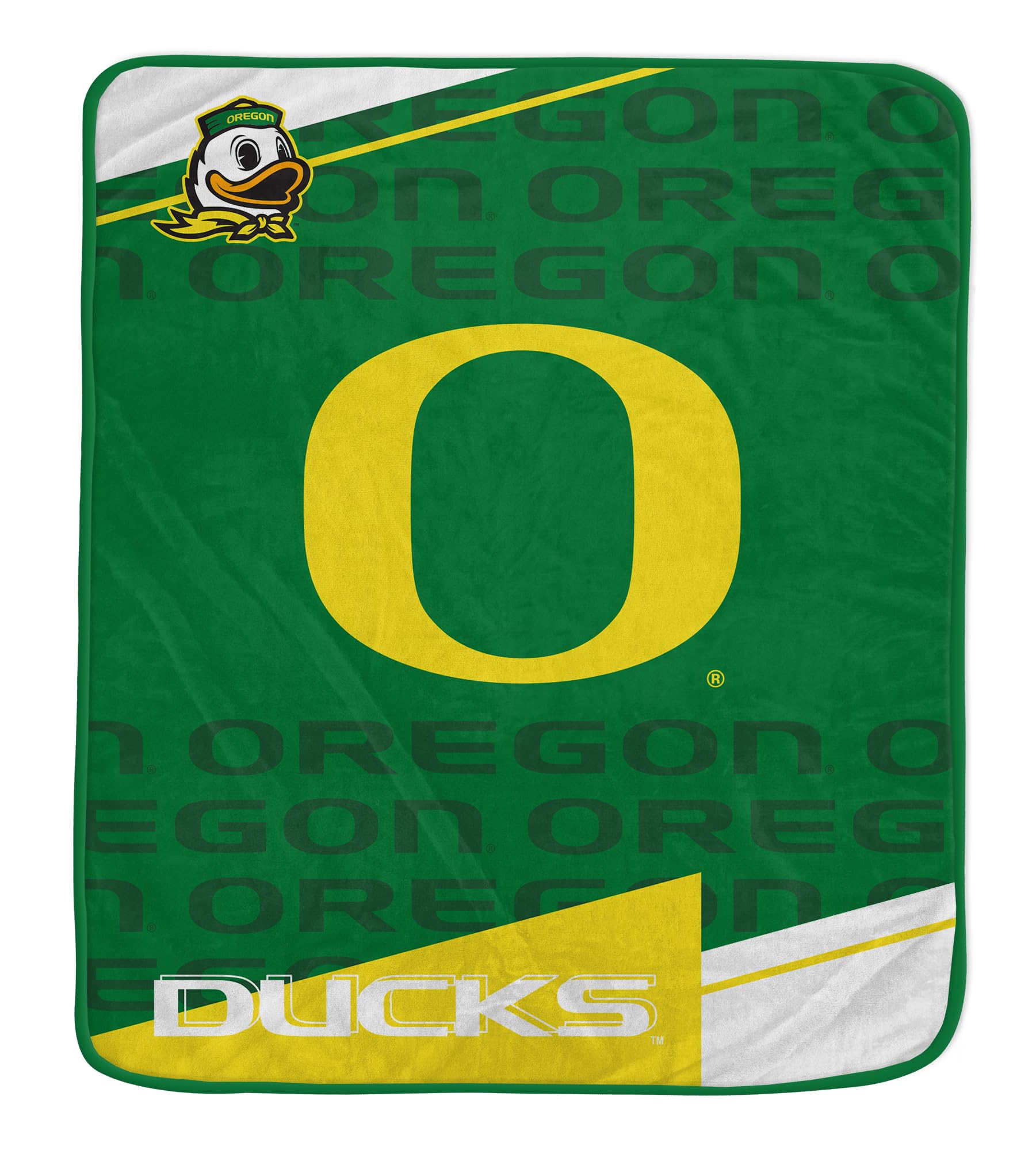 Pegasus Sports NCAA Oregon Ducks Diagonal Ghost Ultra Soft Blanket - Sports Gifts, Sports Memorabilia, Sports Collectibles, Fan Shop