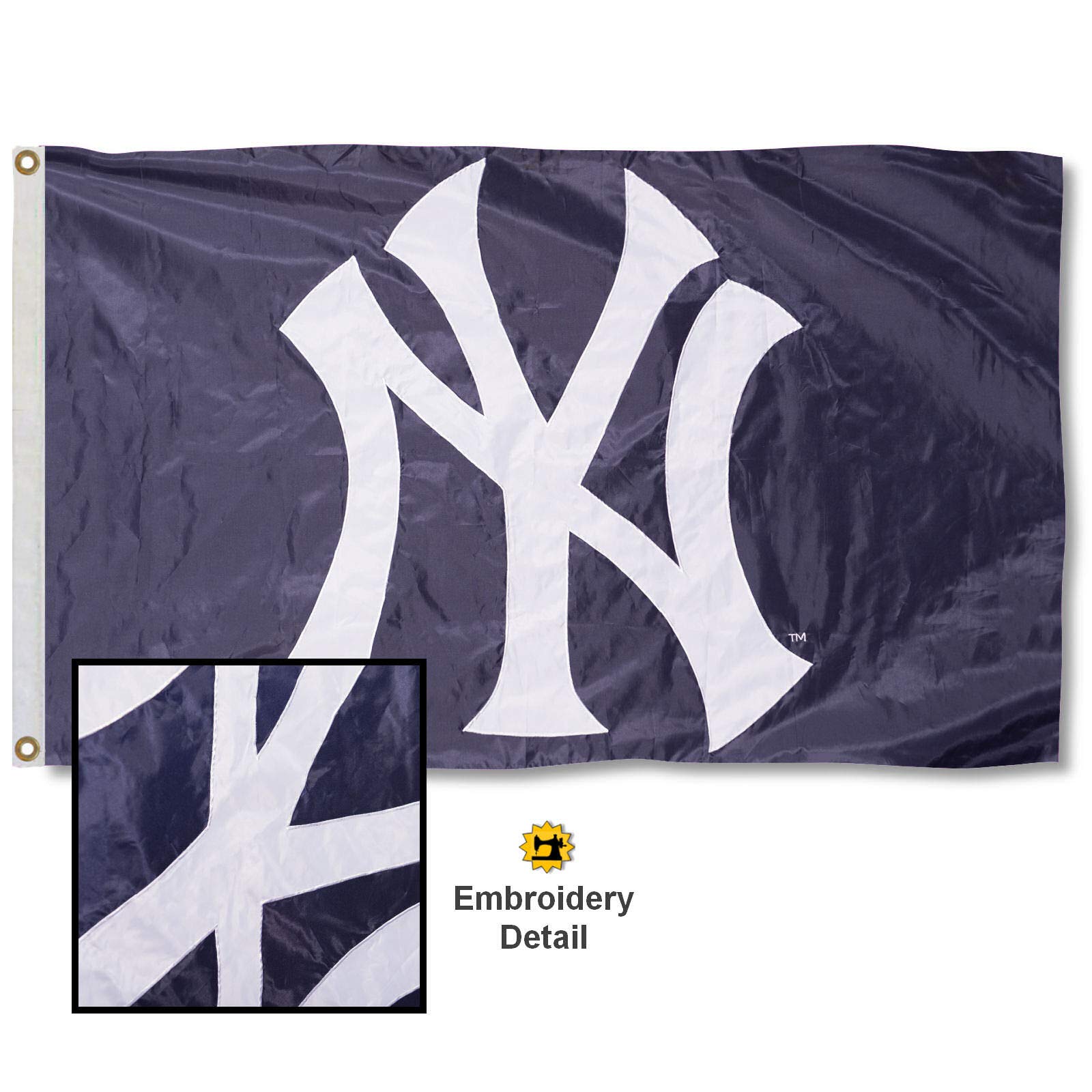 WinCraft New York Yankees Embroidered Nylon Flag - Sports Collectibles, Sports Memorabilia, Sports Fan Shop, Sports Gifts