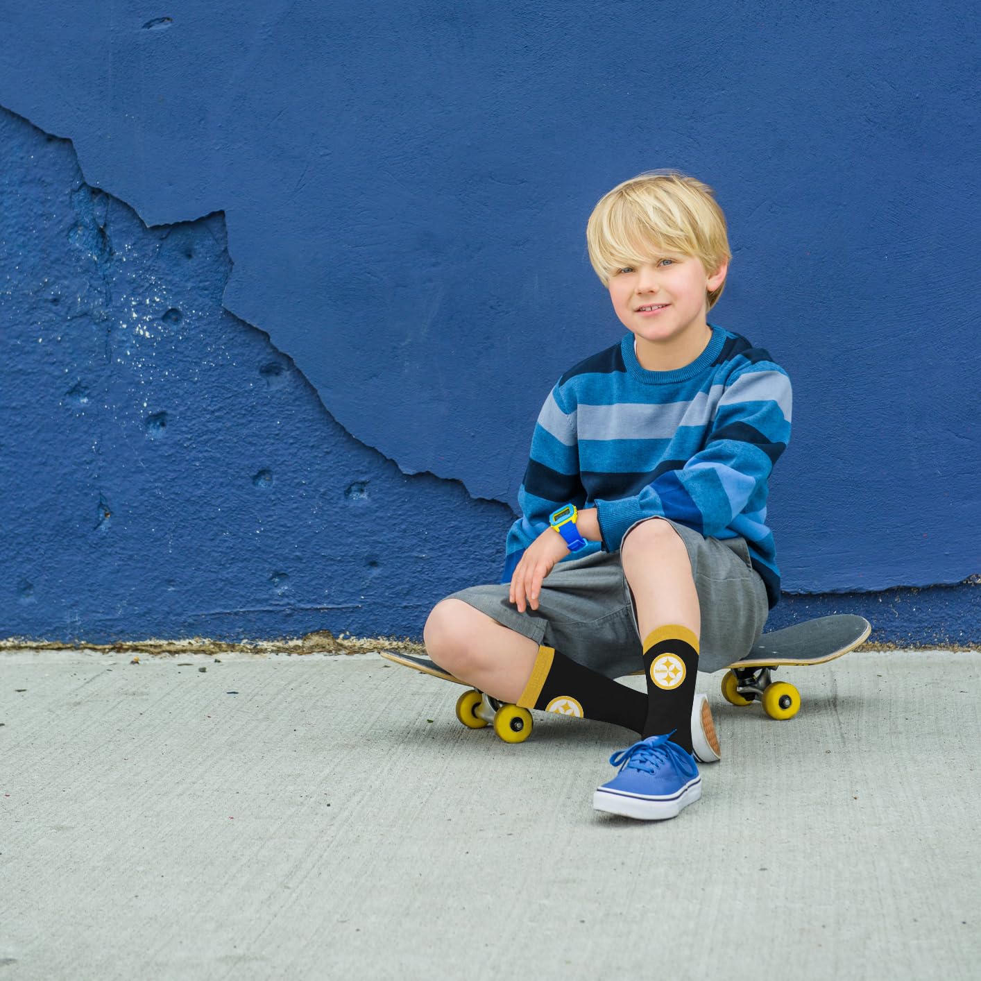 For Bare Feet NFL PITTSBURGH STEELERS MVP Crew Sock Team Color Youth - Sports Gifts, Sports Memorabilia, Sports Collectibles, Fan Shop