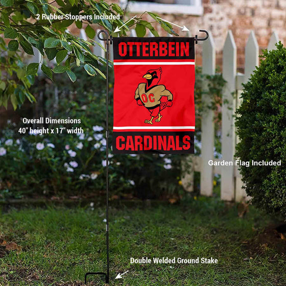 College Flags & Banners Co. Otterbein Cardinals Garden Flag with Stand Holder - Sports Collectibles, Sports Memorabilia, Sports Fan Shop, Sports Gifts