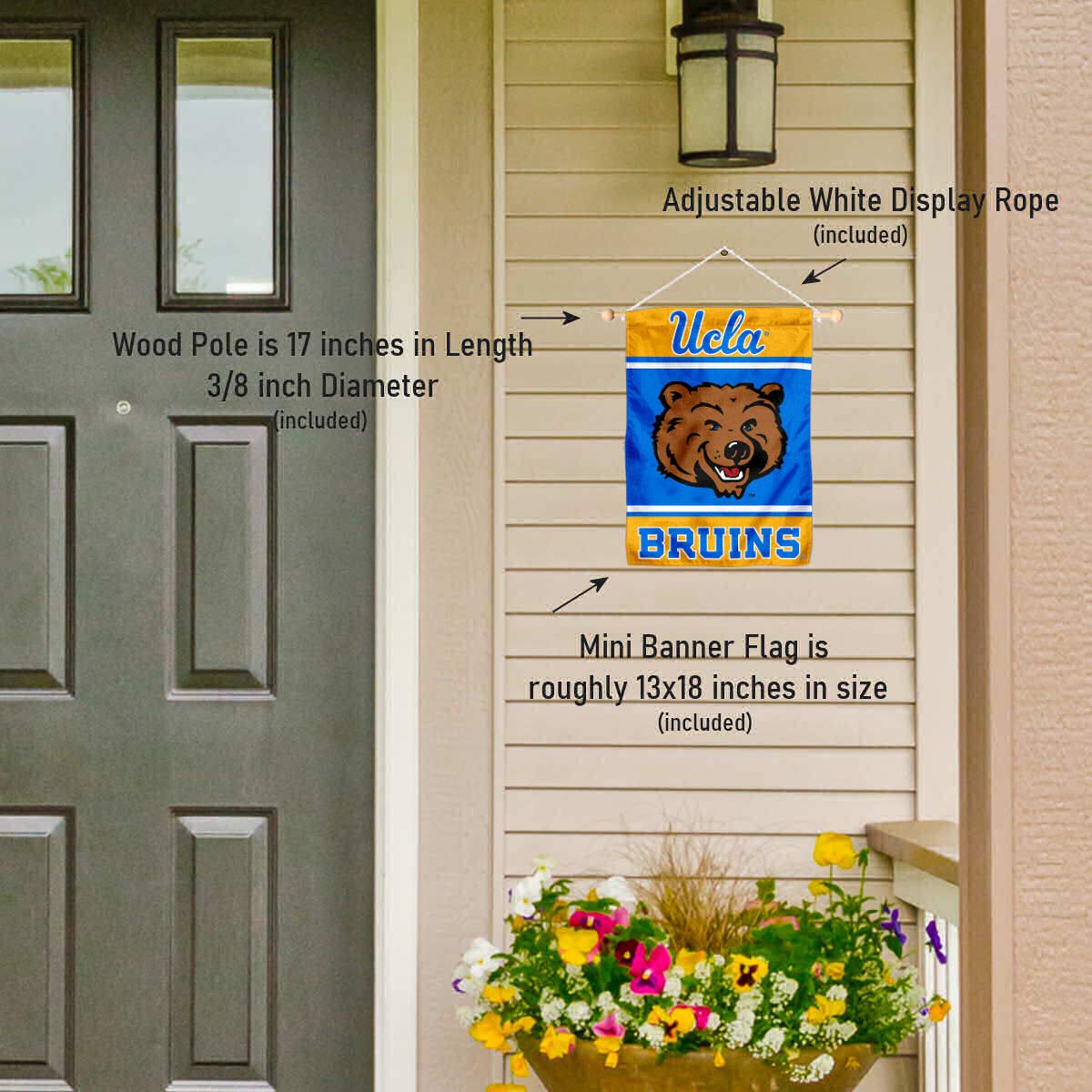 College Flags & Banners Co. Bruins Window Wall Banner Hanging Flag with Suction Cup - Sports Collectibles, Sports Memorabilia, Sports Fan Shop, Sports Gifts