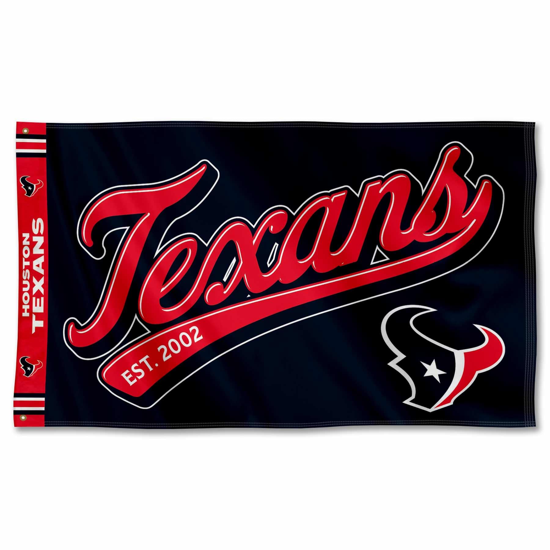 WinCraft Houston Texans Script Logo Premium Flag - Sports Collectibles, Sports Memorabilia, Sports Fan Shop, Sports Gifts