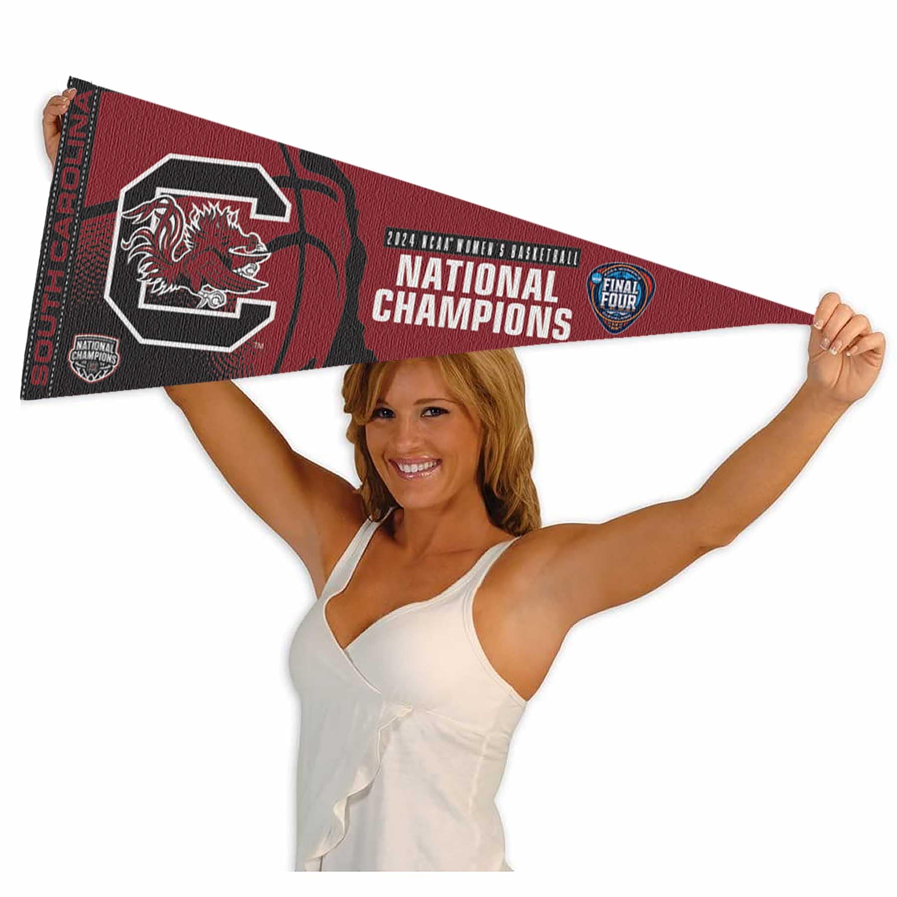 WinCraft South Carolina Gamecocks Pennant 2024 Womens Basketball National Champions Banner - Sports Collectibles, Sports Memorabilia, Sports Fan Shop, Sports Gifts