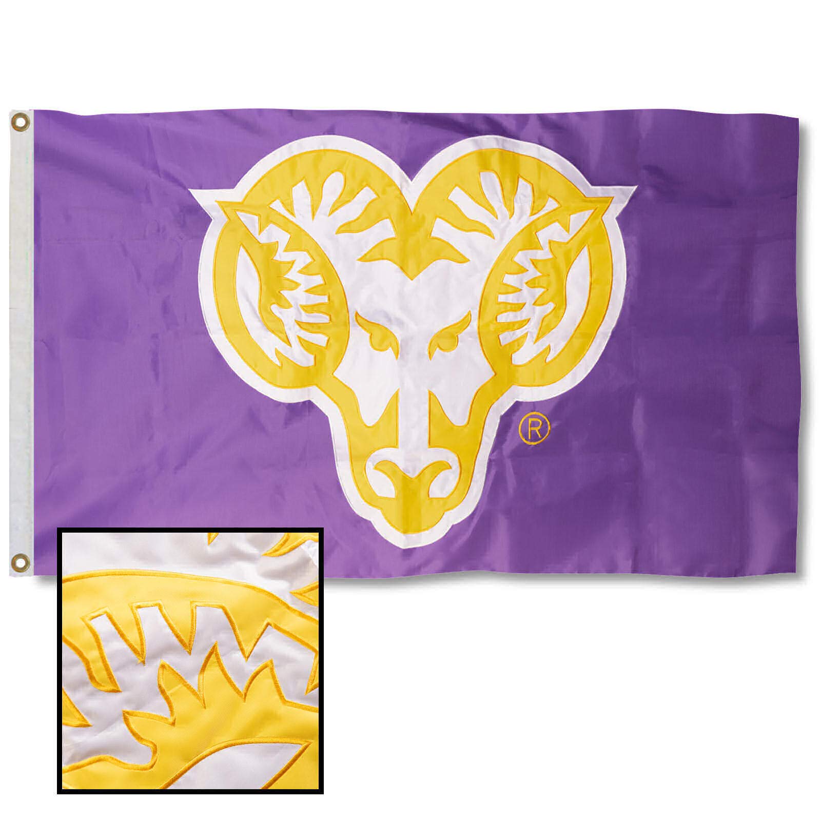 College Flags & Banners Co. West Chester Golden Rams Embroidered and Stitched Nylon Flag - Sports Collectibles, Sports Memorabilia, Sports Fan Shop, Sports Gifts