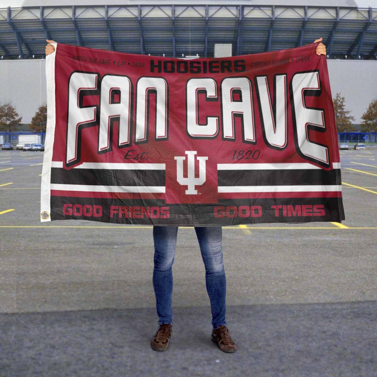 Indiana Hoosiers Fan Man Cave Banner Flag - Sports Collectibles, Sports Memorabilia, Sports Fan Shop, Sports Gifts